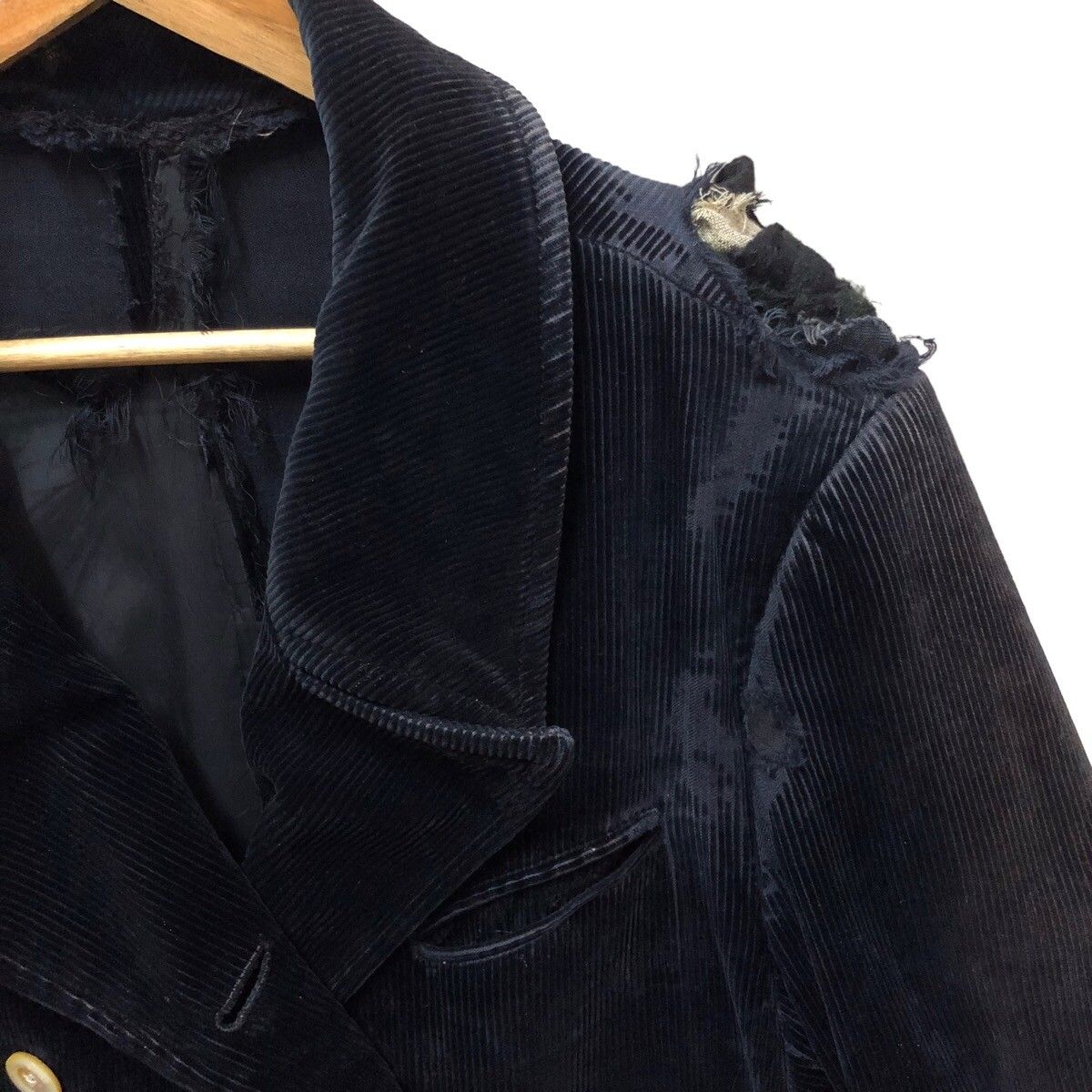 Vintage Yohji Yamamoto pour homme distressed curdoroy coat - 13