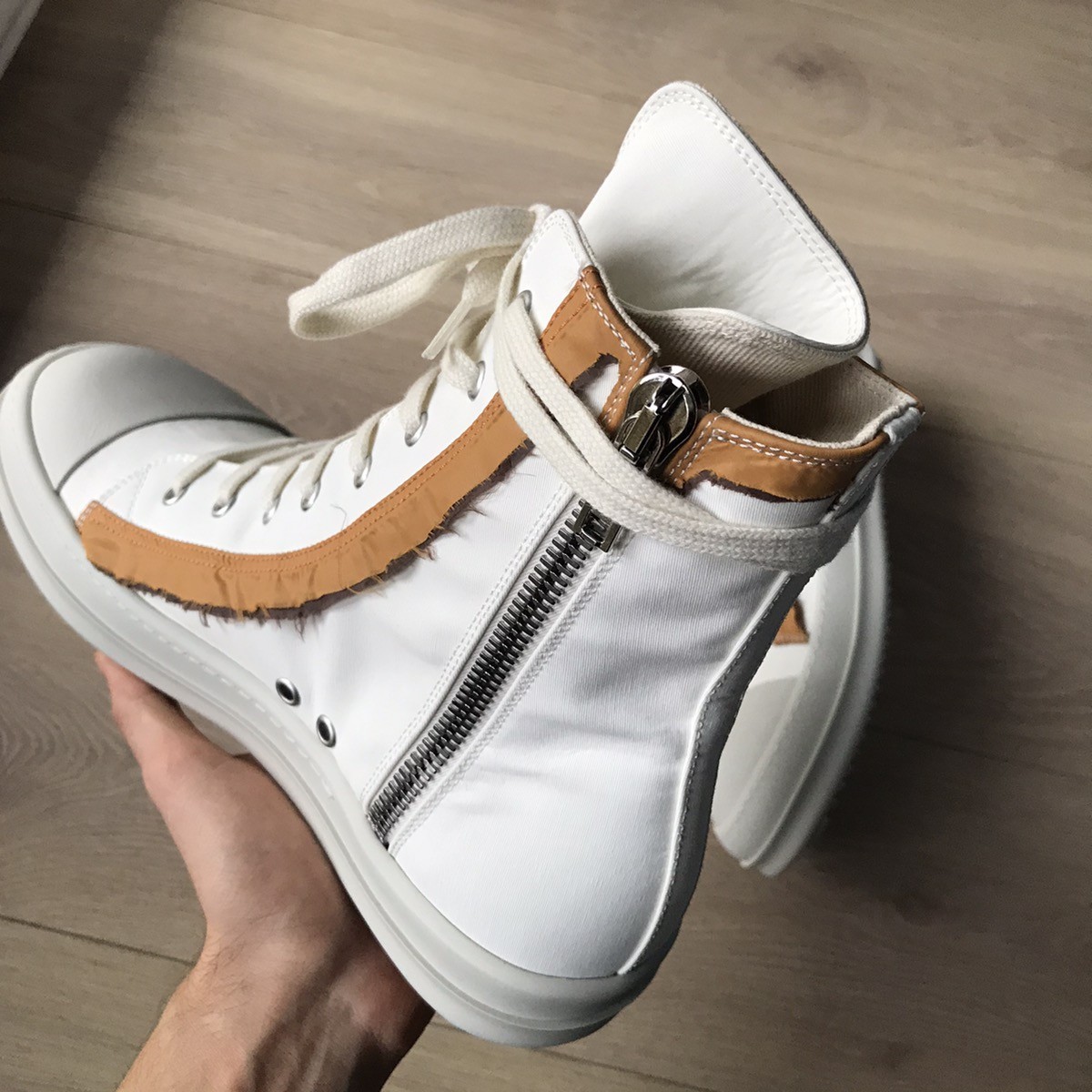 Rick Owens *RARE* New high top Ramones in Chalk White cw | tomasz444 |  REVERSIBLE