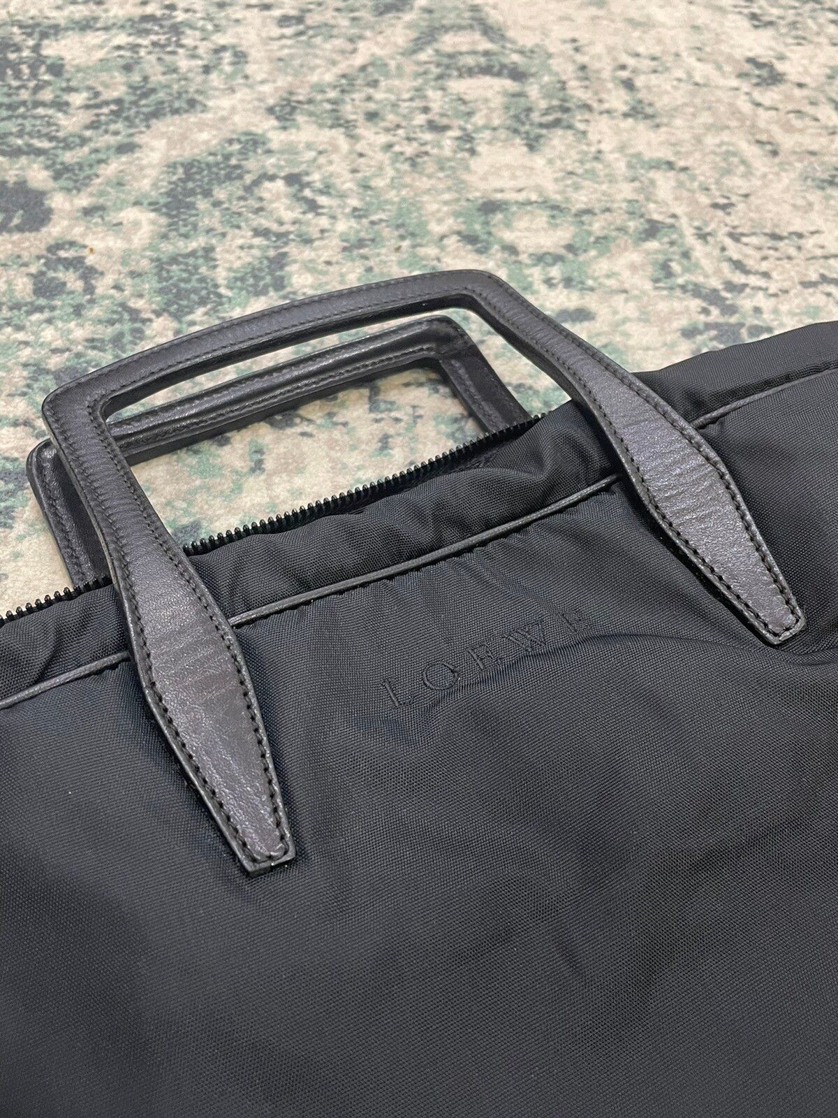 Loewe Black Nylon Leather Handle Travel Bag - 23
