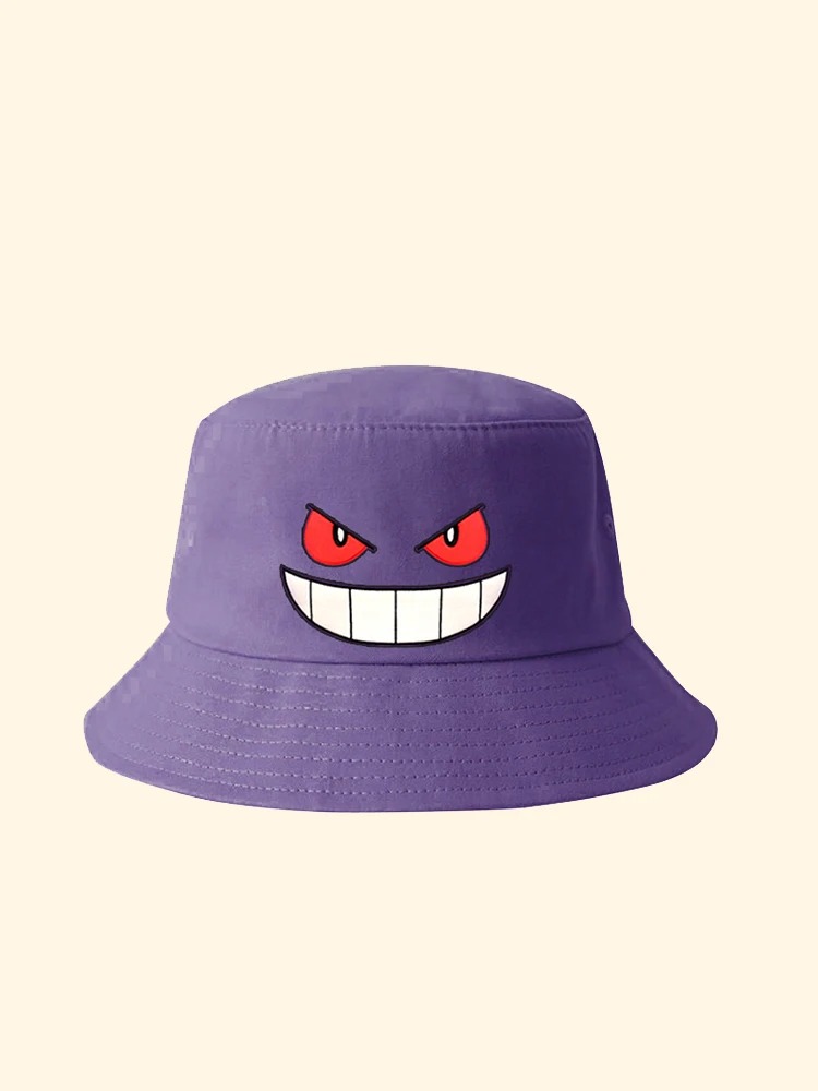 Japanese Cartoon Cute Y2K Anime Gengar Fisherman Purple Panama Hat Bonnet Cap Beanie - 3