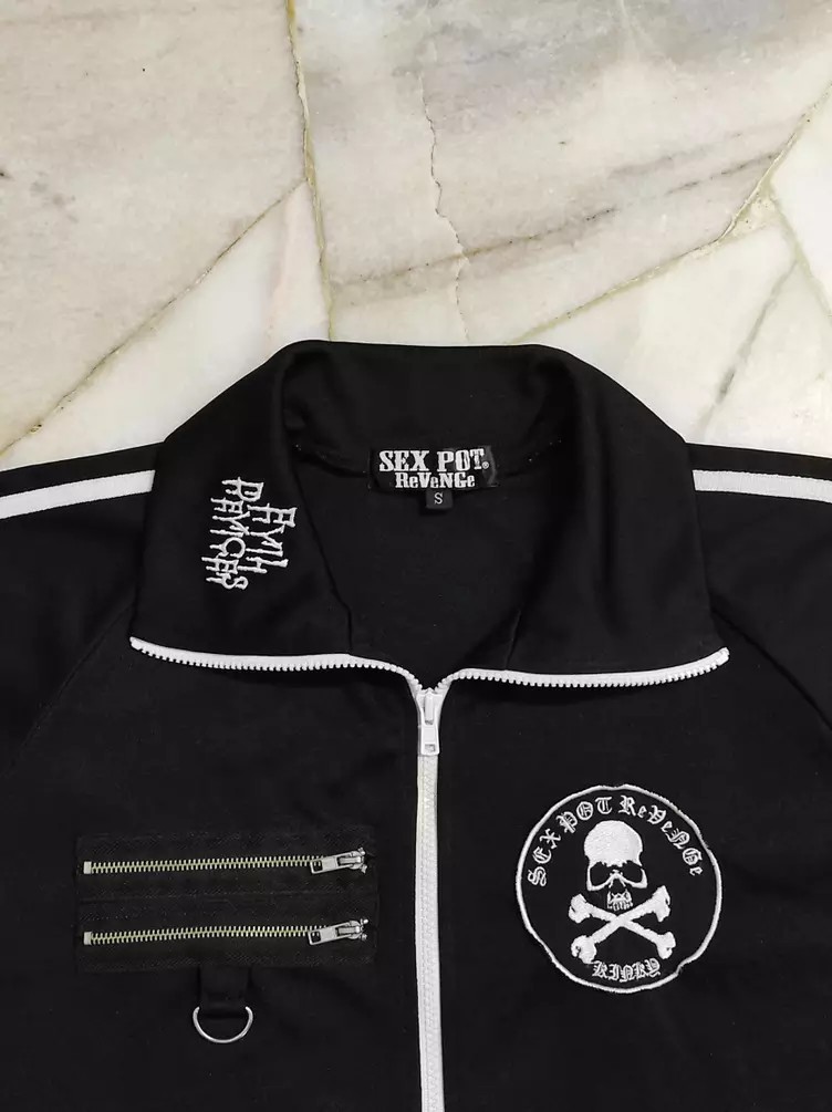 Japanese Brand - SEX POT REVENGE Short sleeve zipper Punk jacket