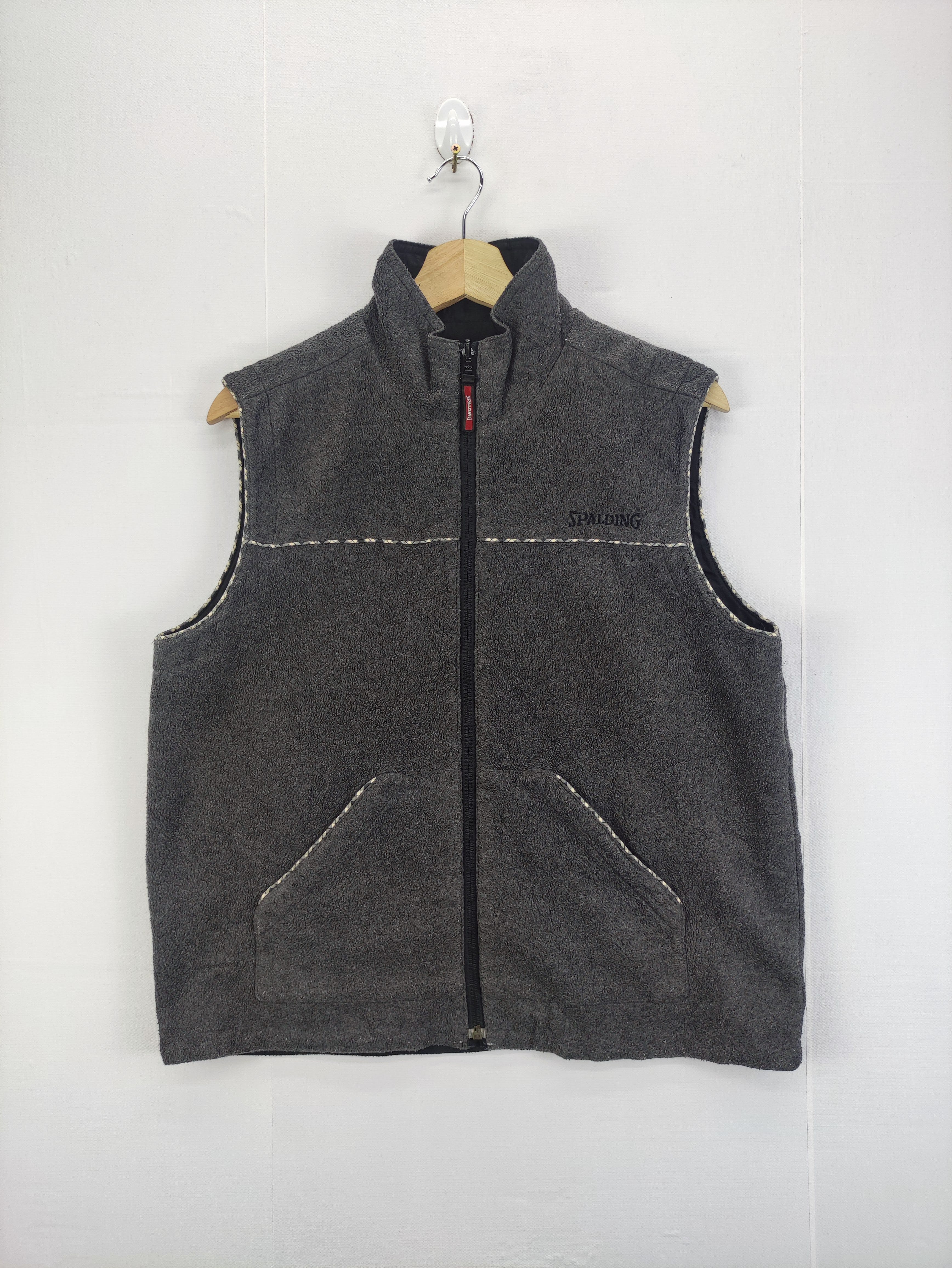 Vintage Spalding Vest Fleece Reversible Zipper - 1