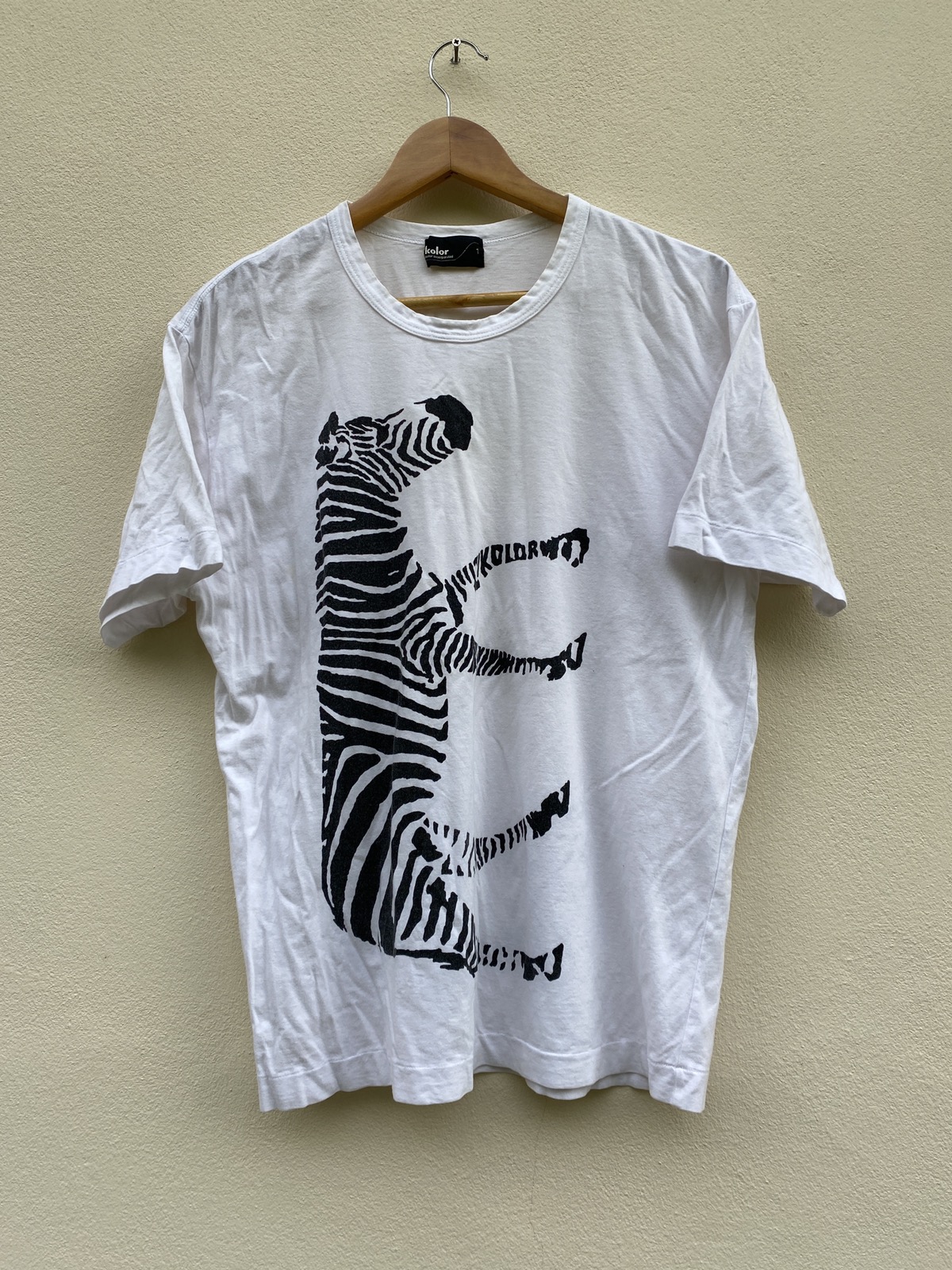 Vintage Kolor Comme Des Garcon Zebra Graphic Unique Tshirt - 1