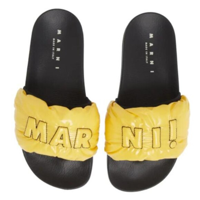 BNWT AW21 MARNI LOGO PUFFY POOL SLIDE SANDAL 40 - 1