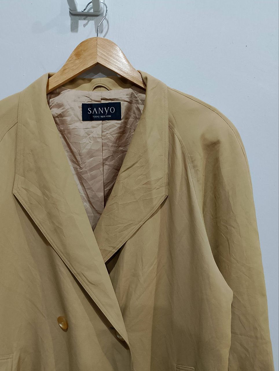 Archival Clothing - SANYO Tokyo New York Double Breasted Trench Coat - 5