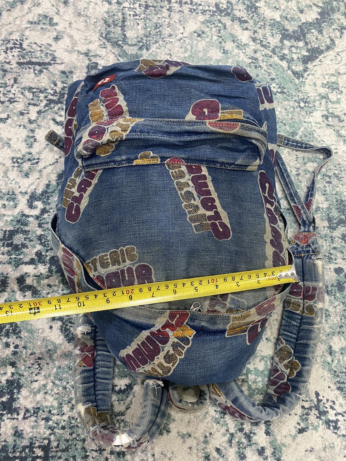 Hysteric Glamour Printed Distressed Denim Backpack - 23
