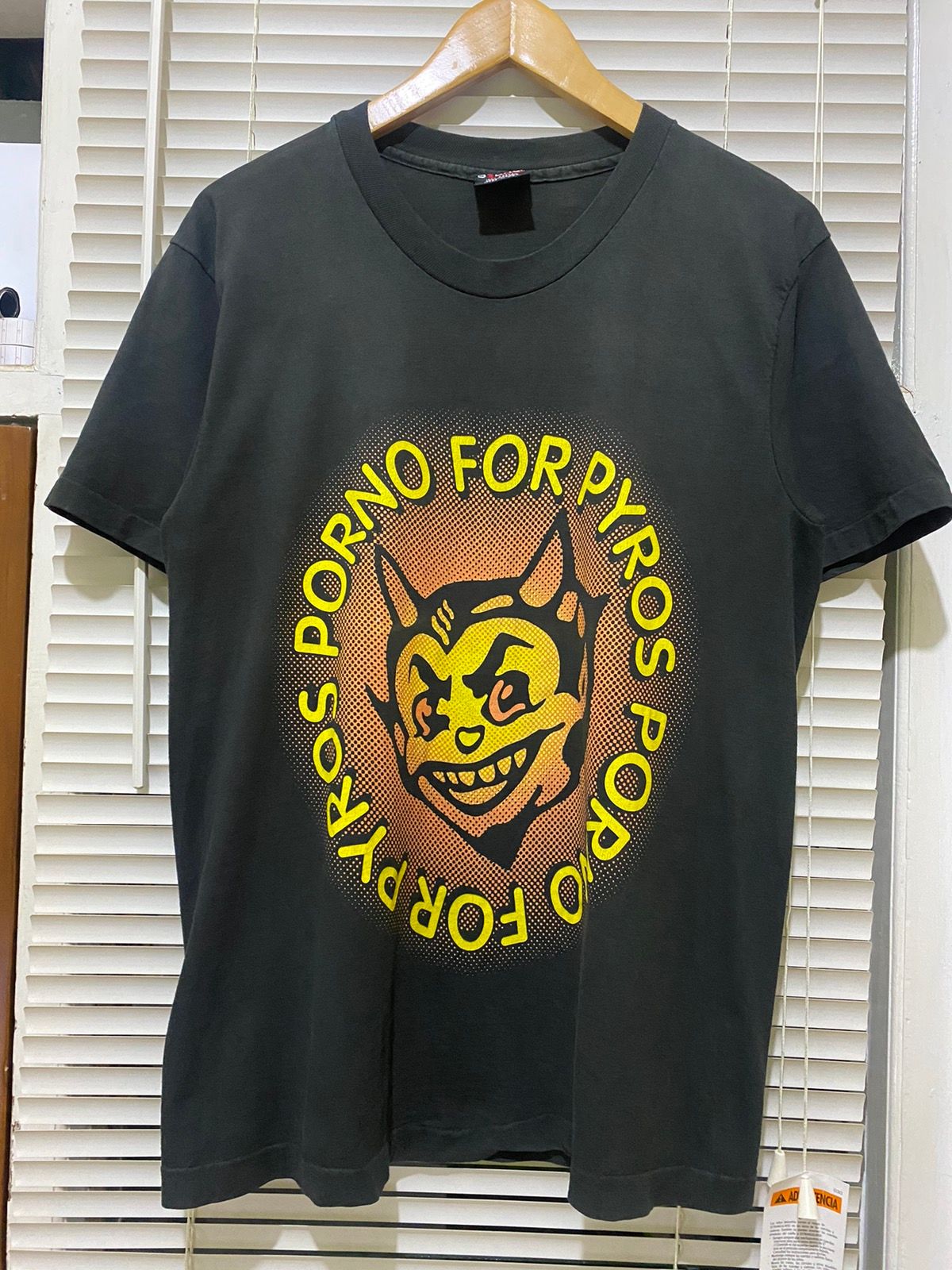 Vintage 90s Porno for Pyros US Tour Graphic T-Shirt Rare L - 1
