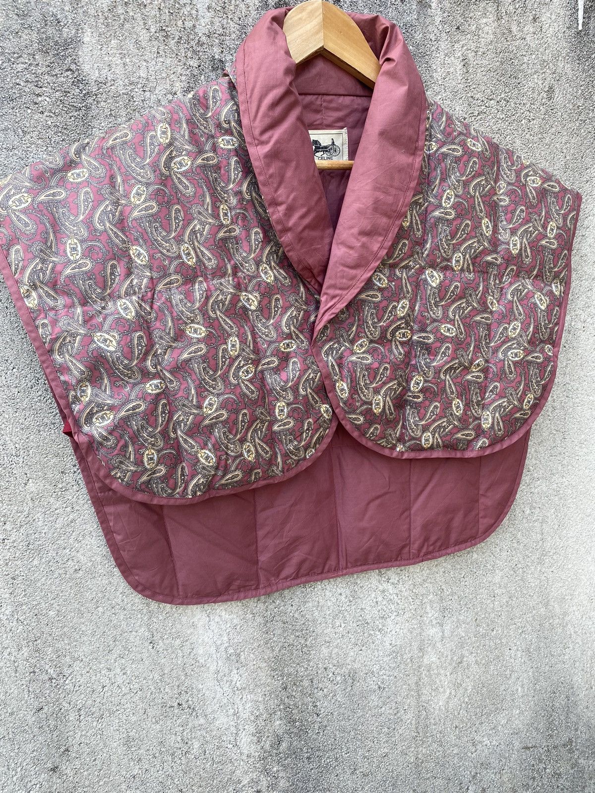 Vintage - Made In Japan Celine Down Puffer Poncho Paisley - 4