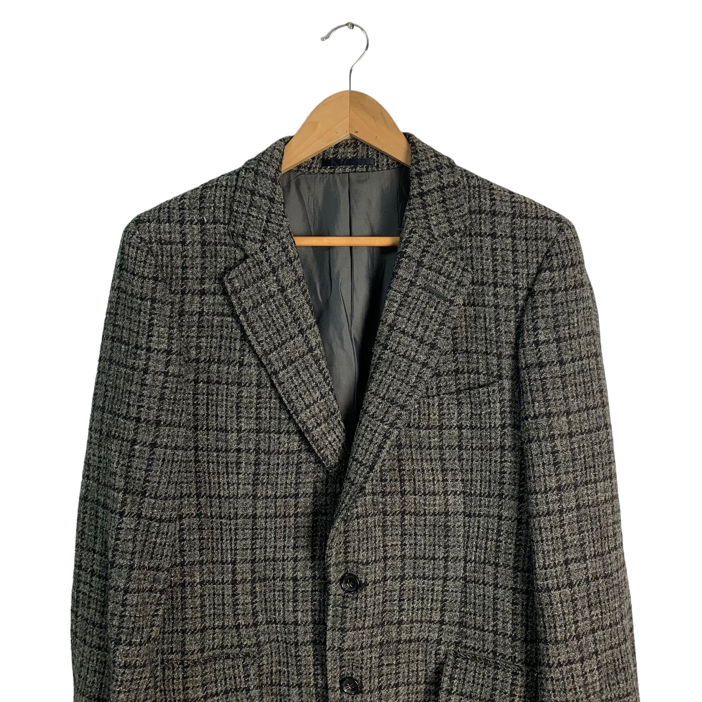 Burberrys x Harris Tweed Checkered Wool Blazer Jacket - 3