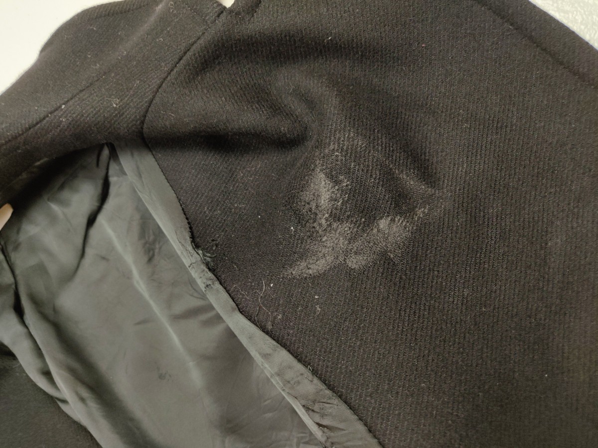 Archival Clothing - Heavy Black Coat Peacoat Outerwear Winter Season - 5