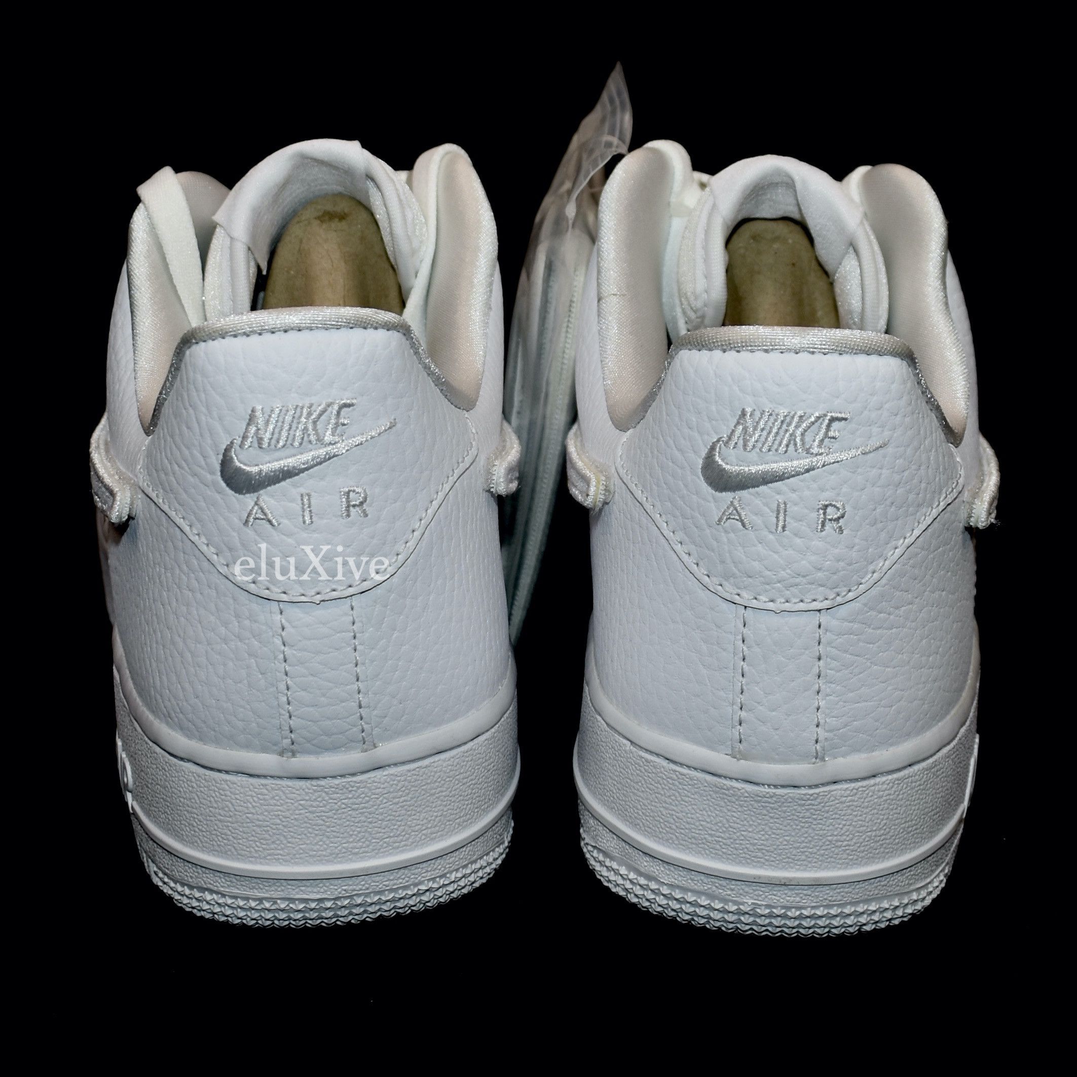 Nike Air Force 1-100 Velcro Swoosh Pebbled Leather White - 9