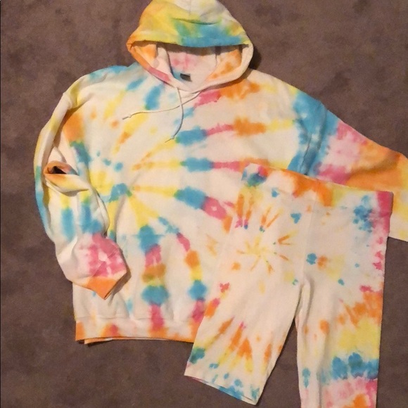 Sorbet Tie Dye Hoodie + Bike Short Matching Set - 2