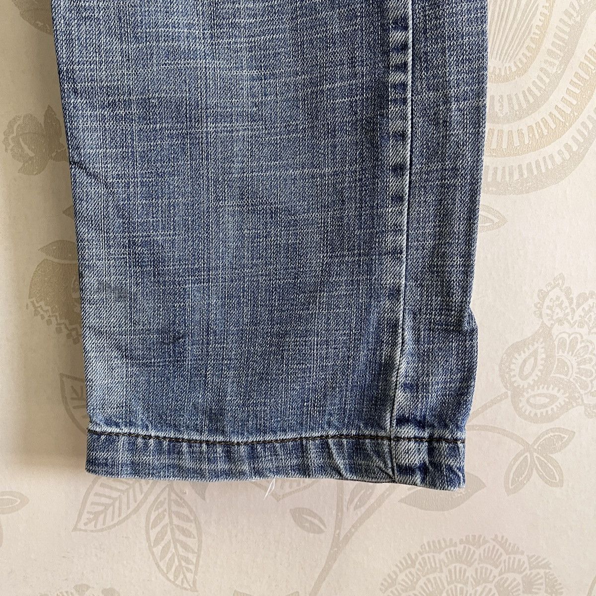 Riobera Vintage Japan Blue Denim Jeans Big Buttons Zipped - 9