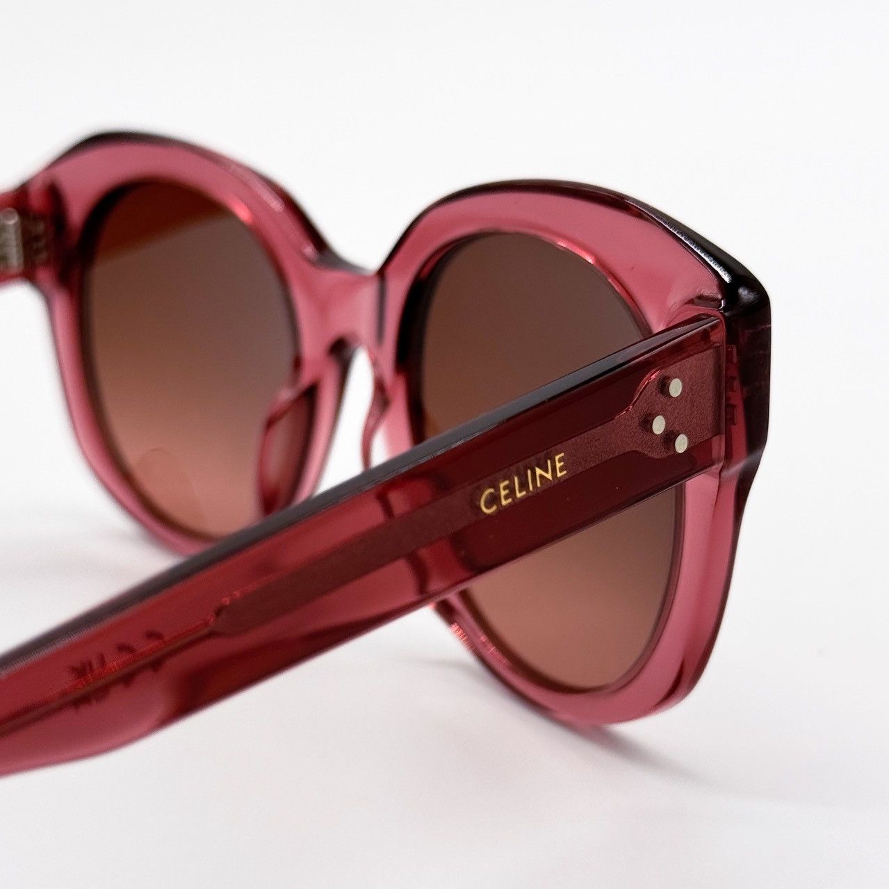 NEW CELINE CL40186I 74T SUNGLASSES PINK BROWN ROUND WOMEN - 6