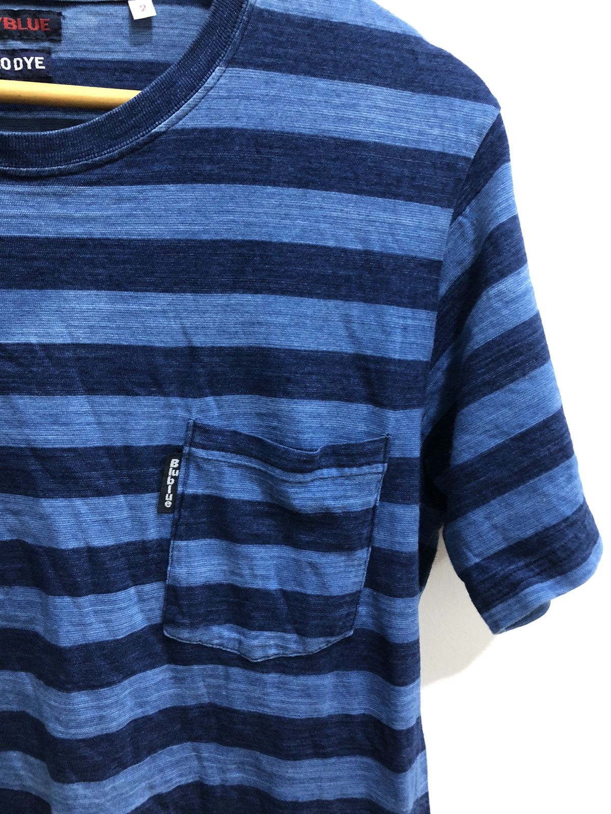 Vintage Blue Blue Japan x Indigo Blue Stripes Tshirt - 2