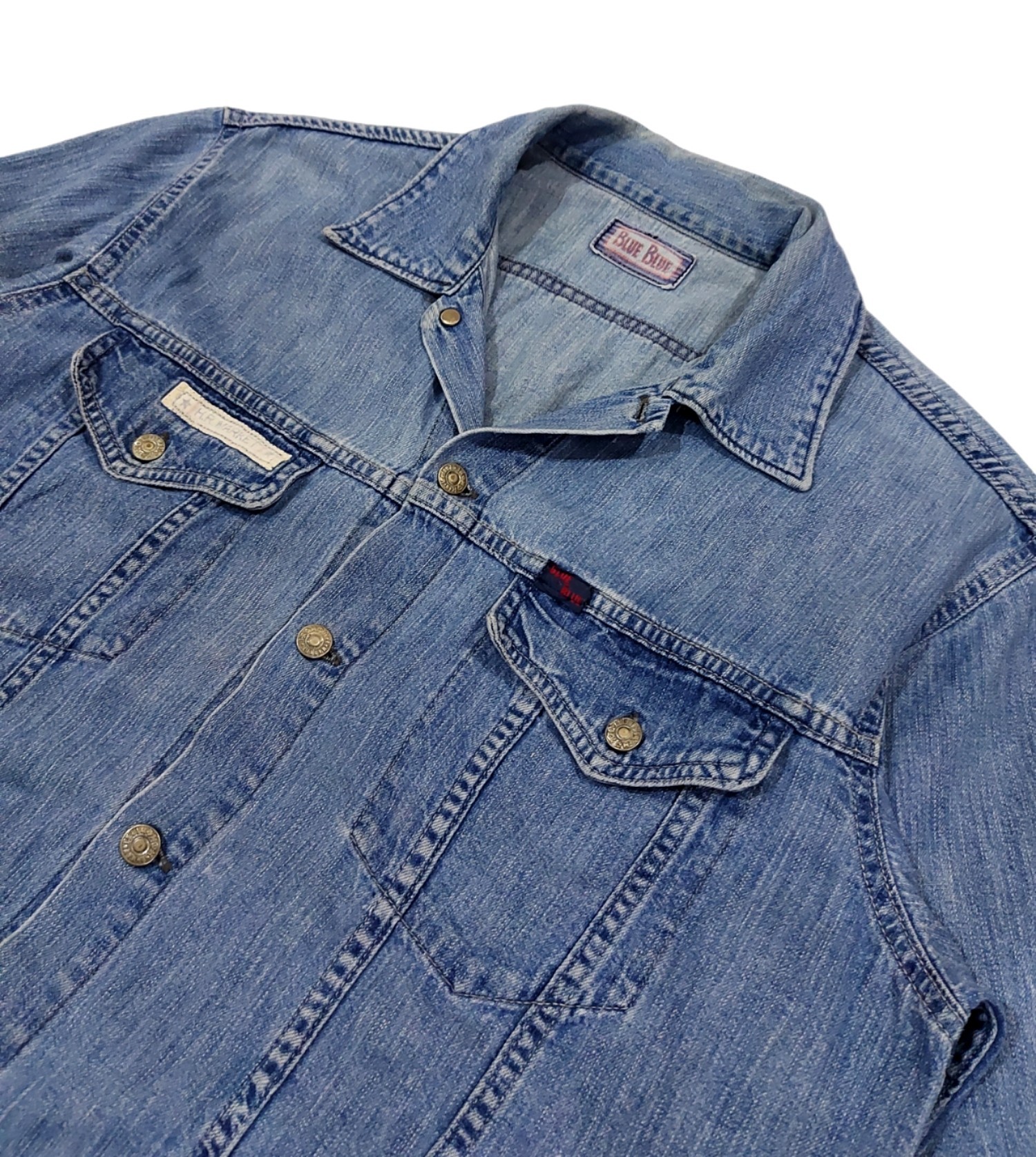 RARE! H.R.MARKET x BLUE BLUE JAPAN DENIM TRUCKER SHIRT - 6