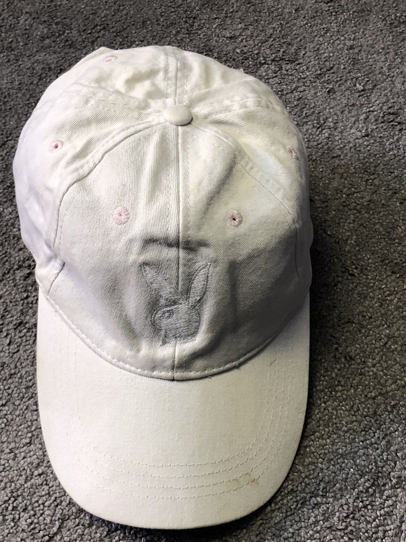 vintage 90s PLAYBOY physical cocain white hat dad cap - 1