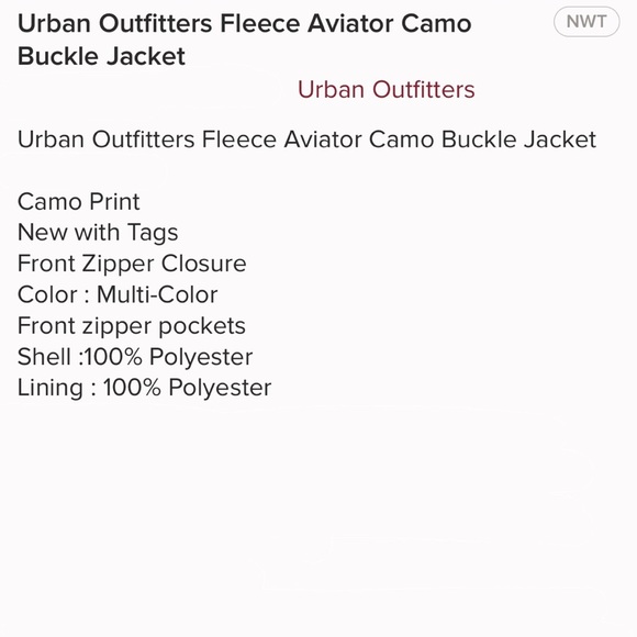 Urban Outfitters - UO Camo Sherpa Fleece Buckle Aviator Jacket - 5