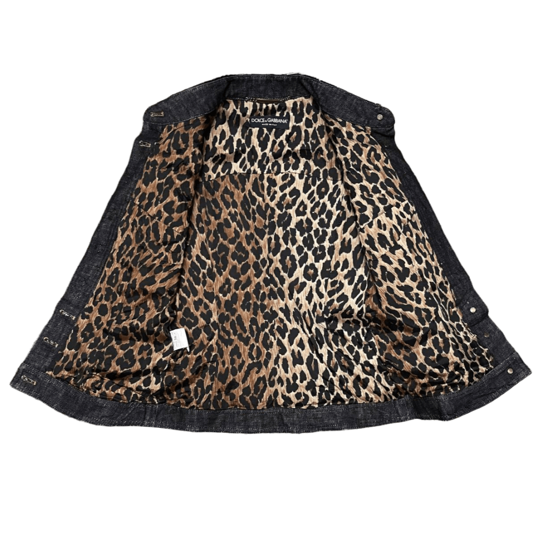 Vintage D&G Dolce & Gabbana Sleeveless Denim Leopard Lining - 8