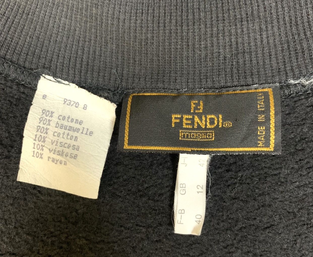 Fendi Big Logo Women Turtleneck Sweatshirt Size 40/42 - 6