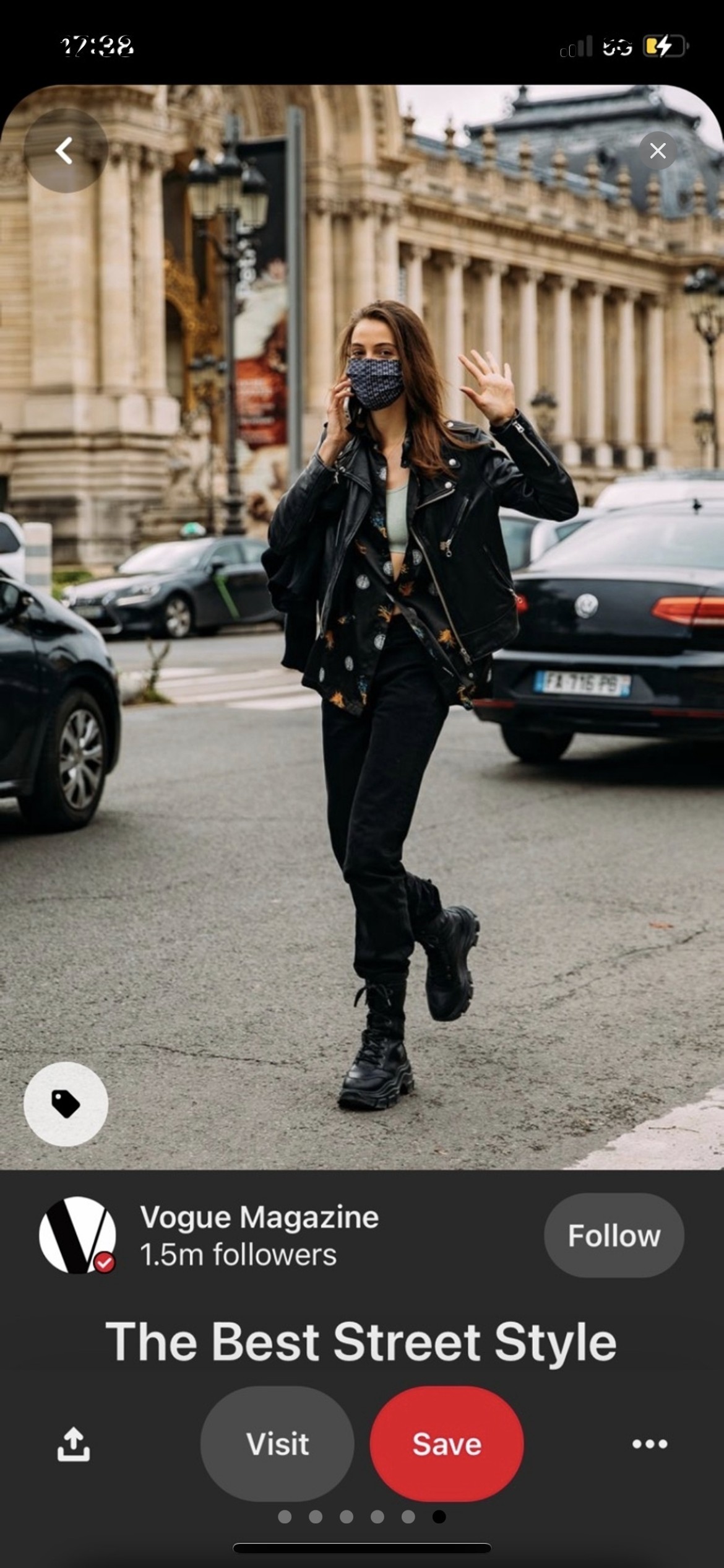 Vintage - 100% leather cropped moto jacket - 6