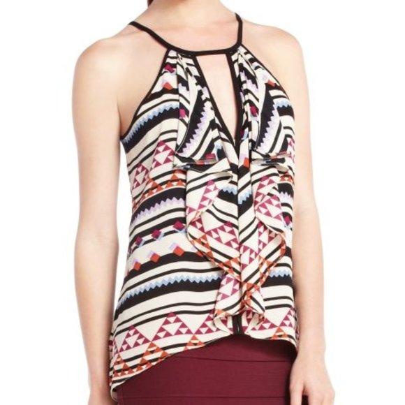 BCBGMaxAzria - BCBG Claudia Cascade Ruffle Halter Tank - 1