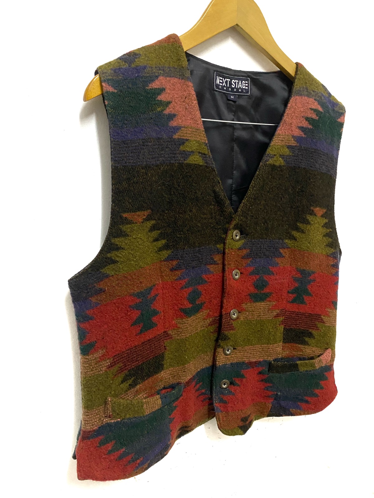 Japanese Brand - Japanese Abstract Aztec Navajo Wool Vest - 2