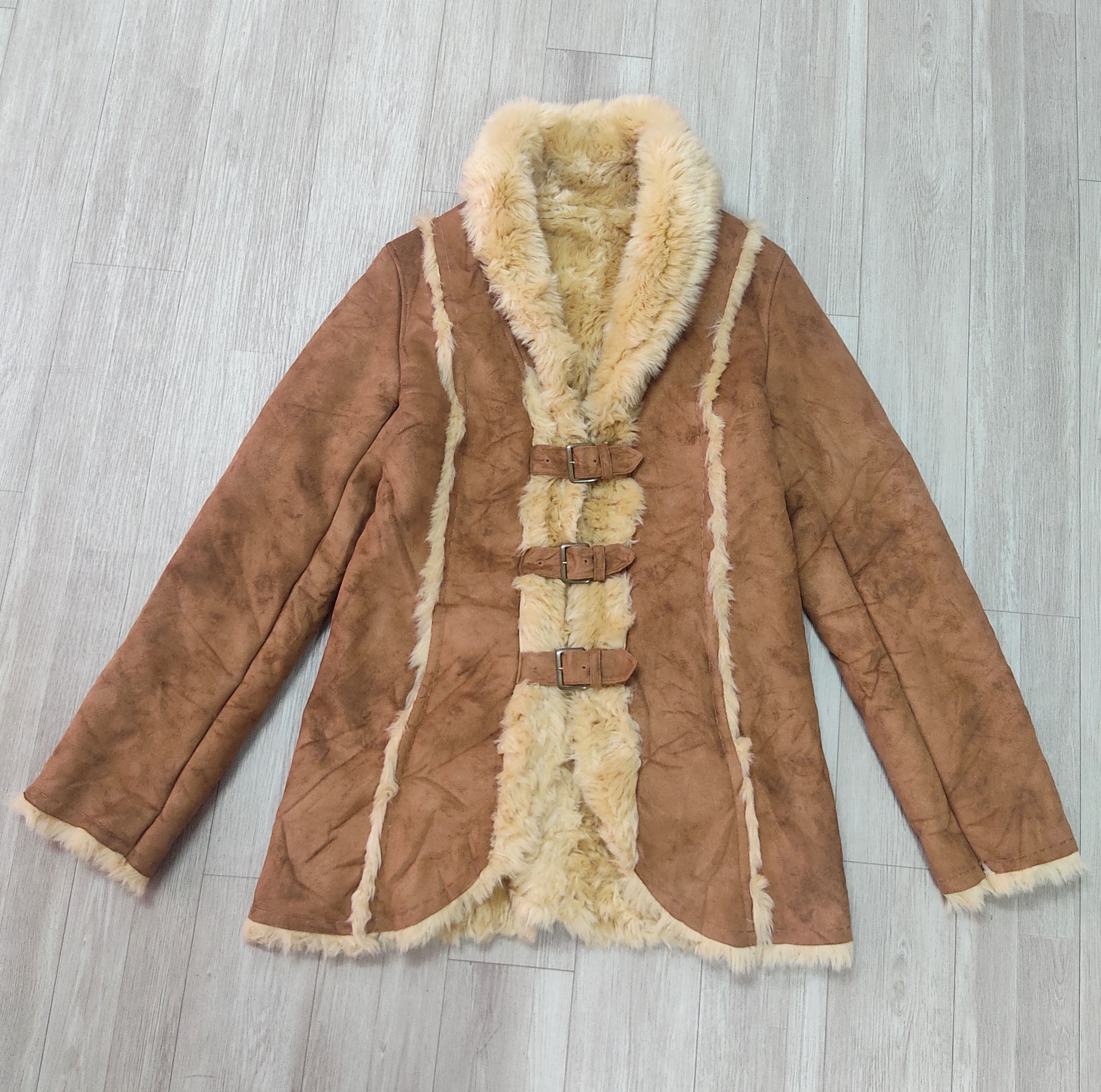 Designer - VOUS MÊME Suede Faux Fur Shearling Leather Jacket - 4