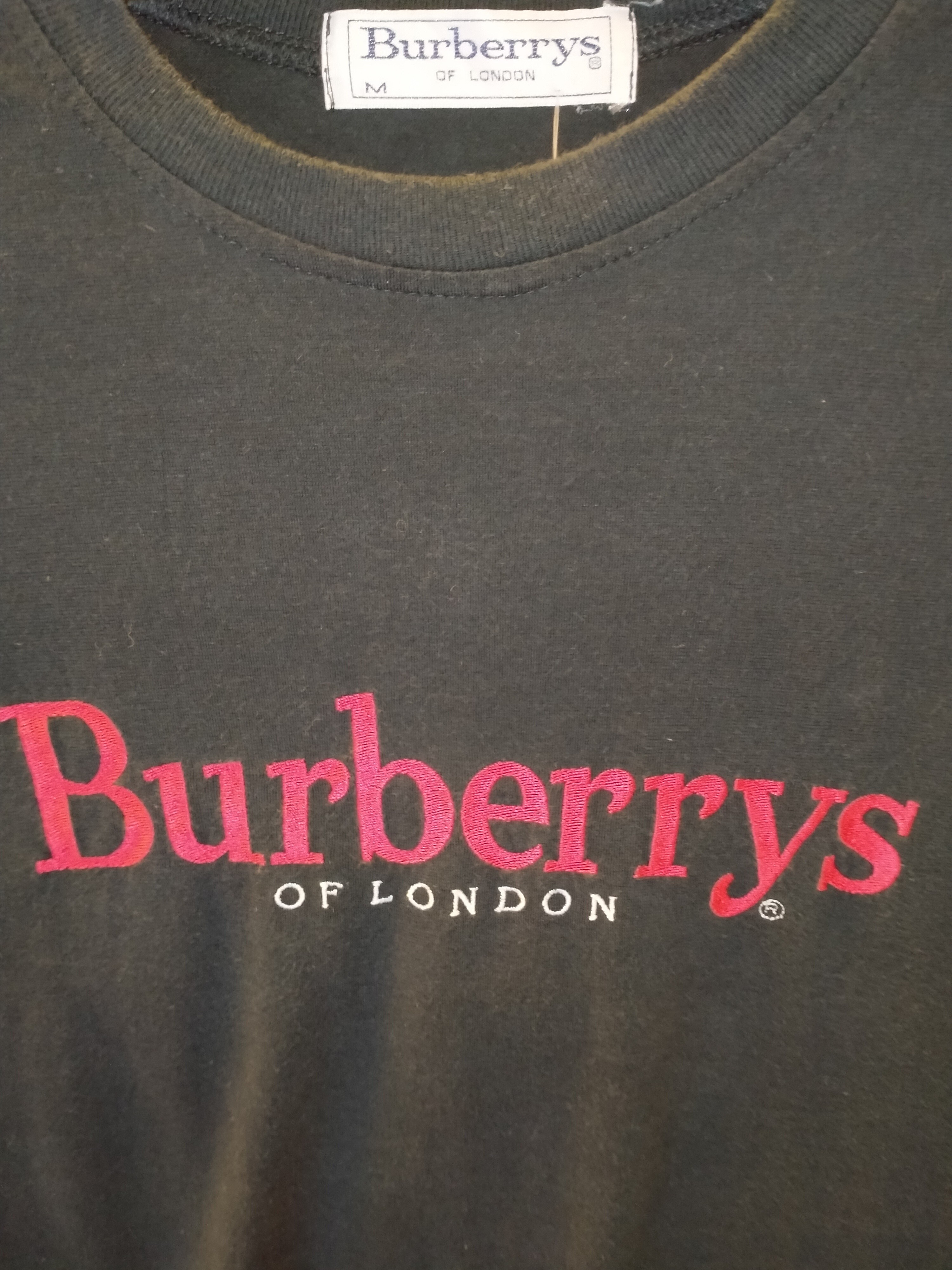 VINTAGE BURBERRYS LONDON  Early 1990S SPELLOUT EMBROIDERY LOGO T-SHIRT - 2