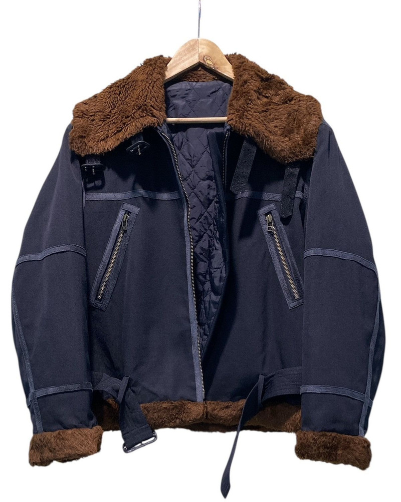 Rare Jean Paul Gaultier Femme Faux Fur Aviator Flight Jacket - 1