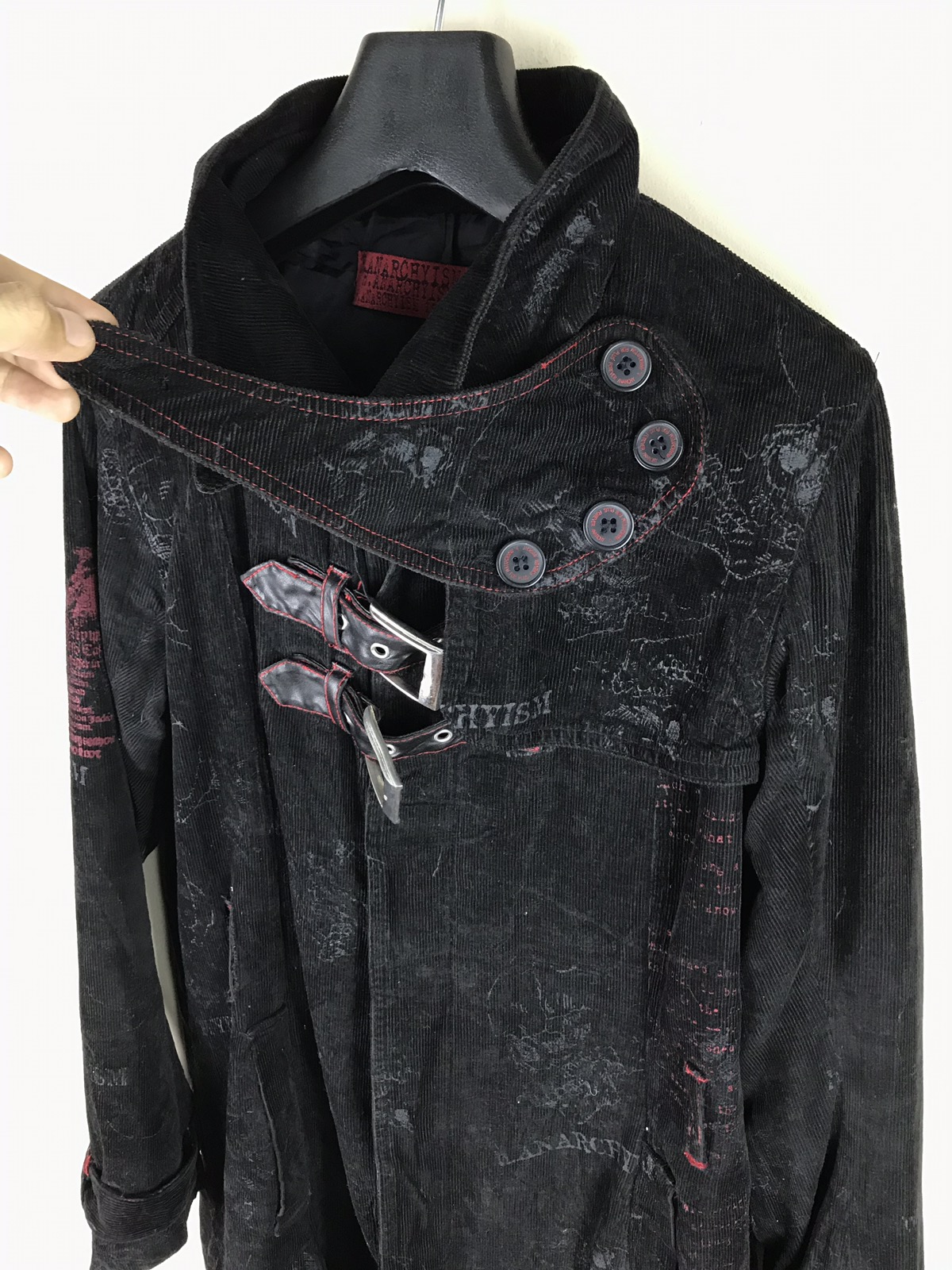 Japanese Brand - H. ANARCHYISM h.naoto Punk Black Long Jacket