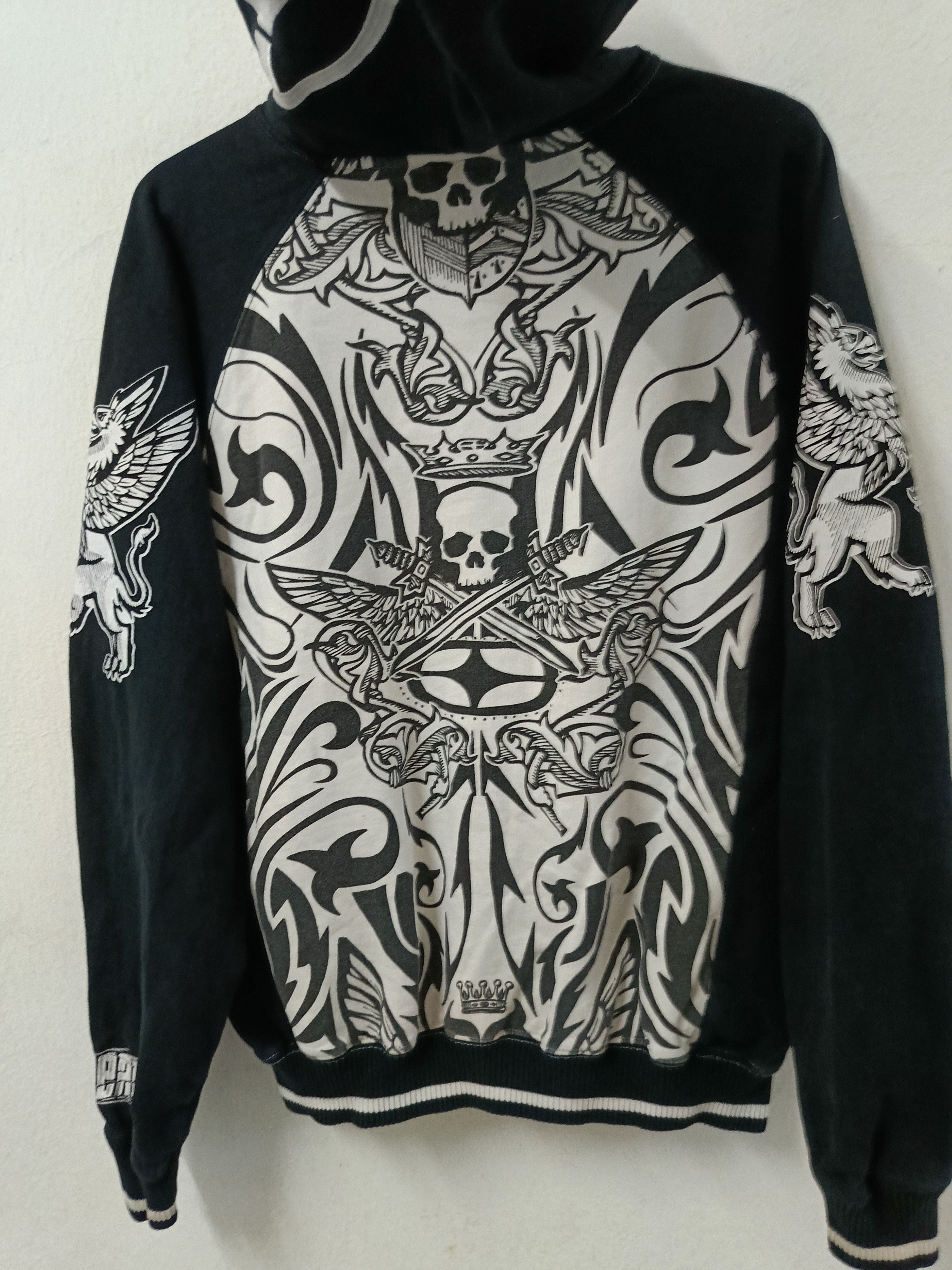 Skulls - Grunge No Fear Full print Zipper hoodie - 8