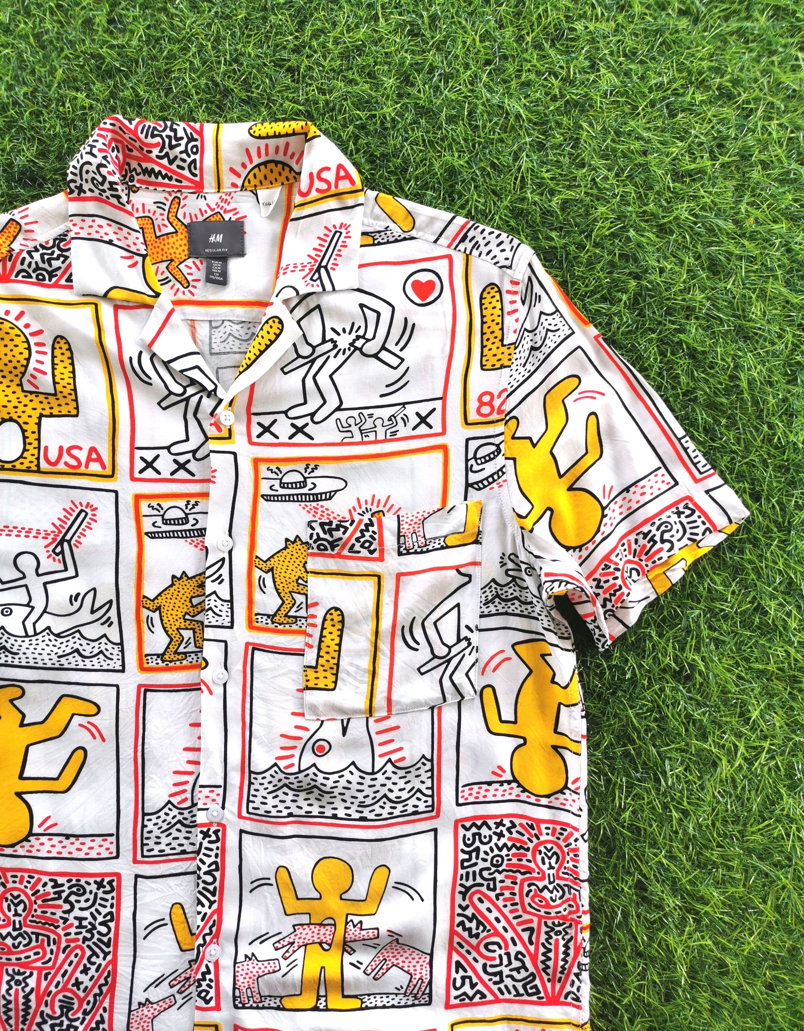 H&M - Keith Haring Rayon Open Collar Shirts - 3