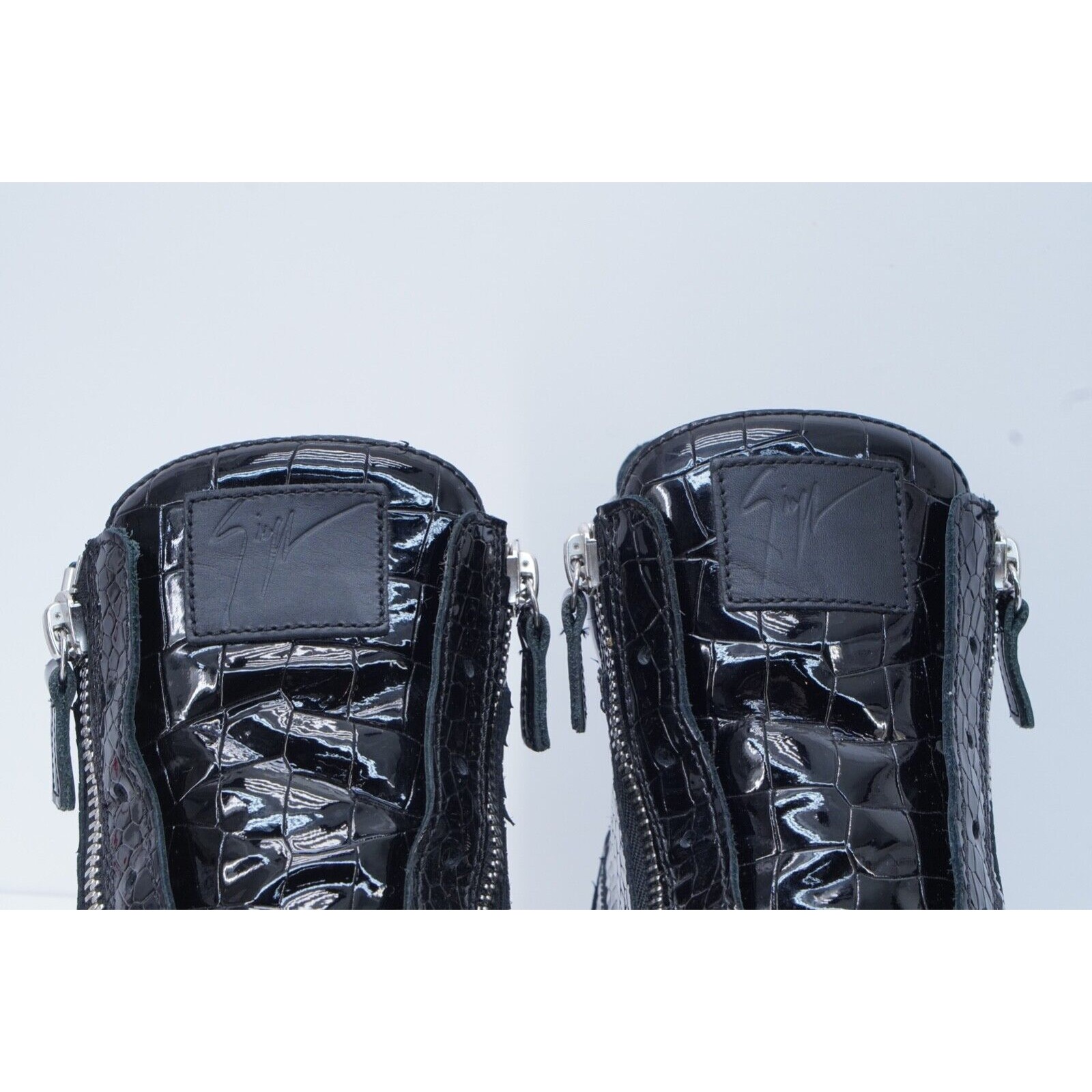 Giuseppe Zanotti Sneaker Black Crocodile Leather Double Zip - 5