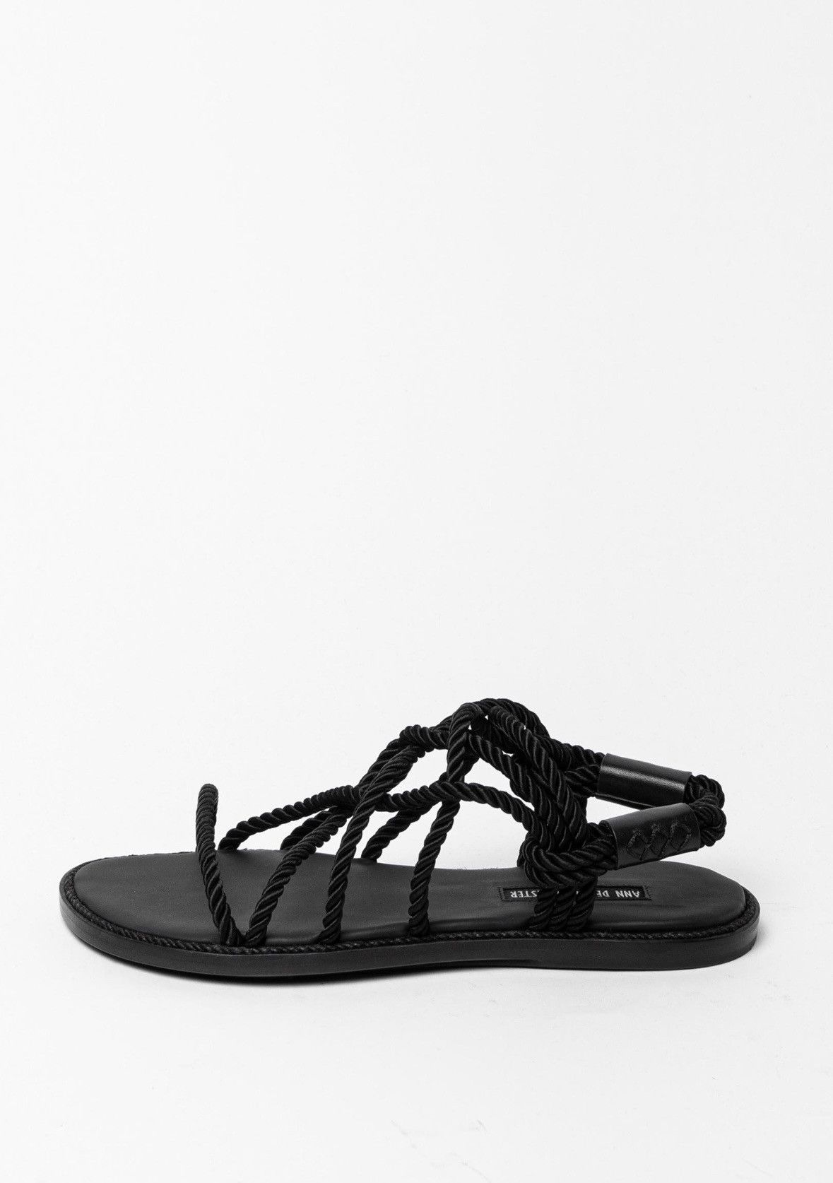 Ann Demeulemeester Rope and Leather Sandals (Tuscon Nero) - 6