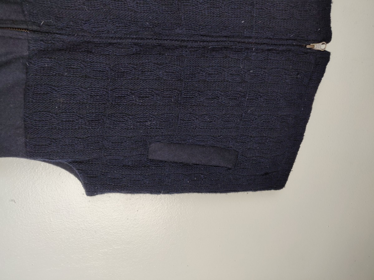 False Two Pieces Puffer Knit Vest - 4