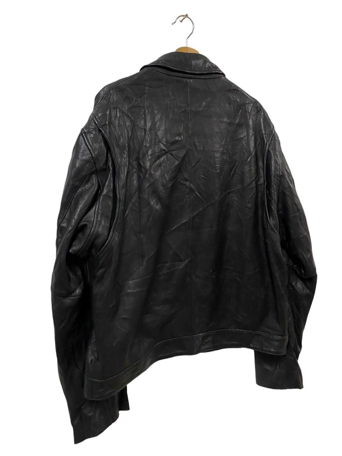 Vtg🌑Donna Karan New York Double Collar Leather Jacket - 16