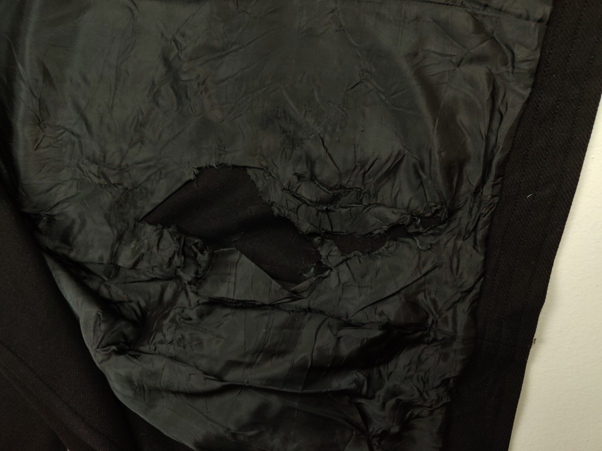 Archival Clothing - Heavy Black Coat Peacoat Outerwear Winter Season - 7