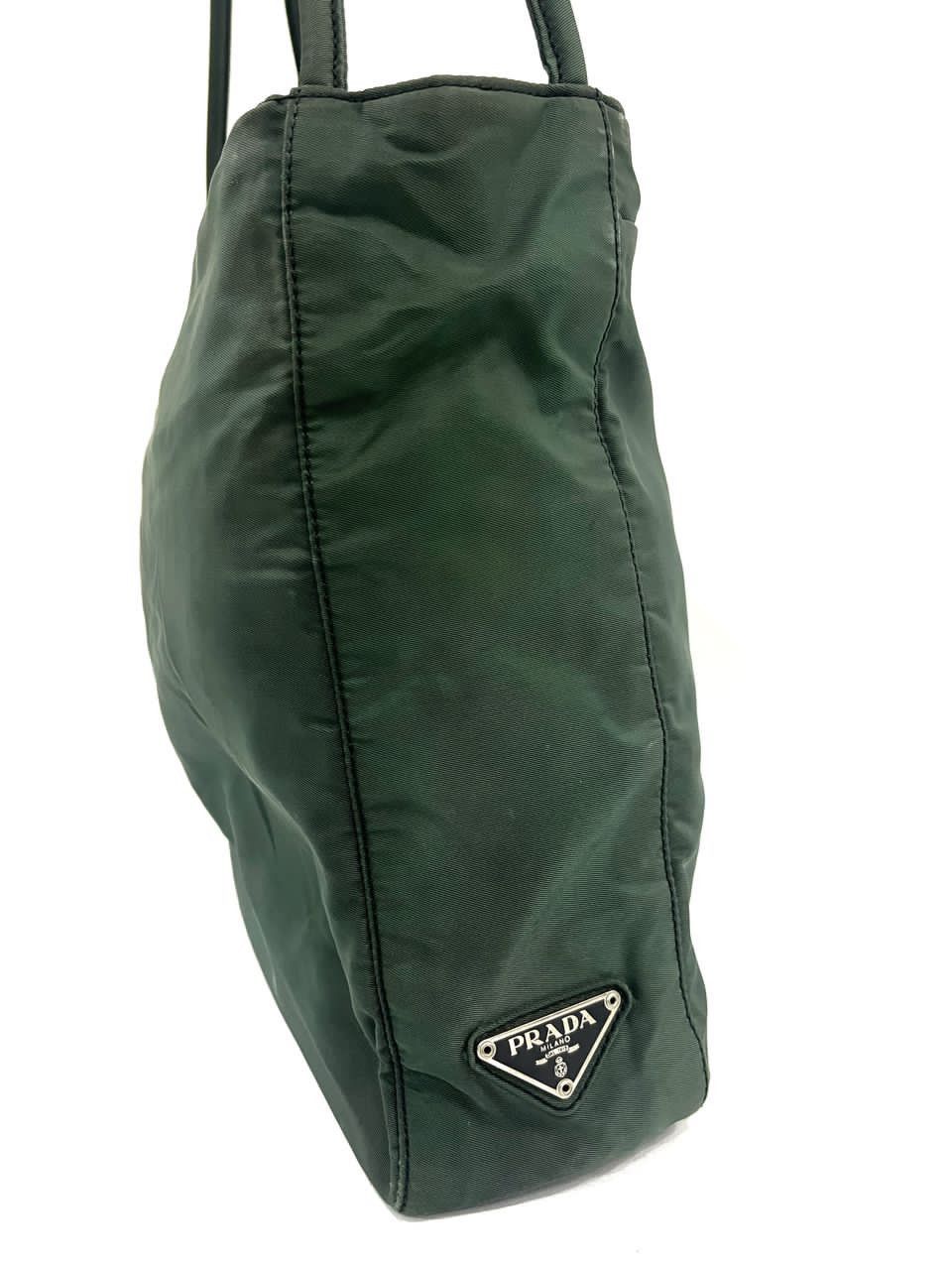 Authentic Vintage Prada Tessutto Nyalon Green Shoulder Bag - 8