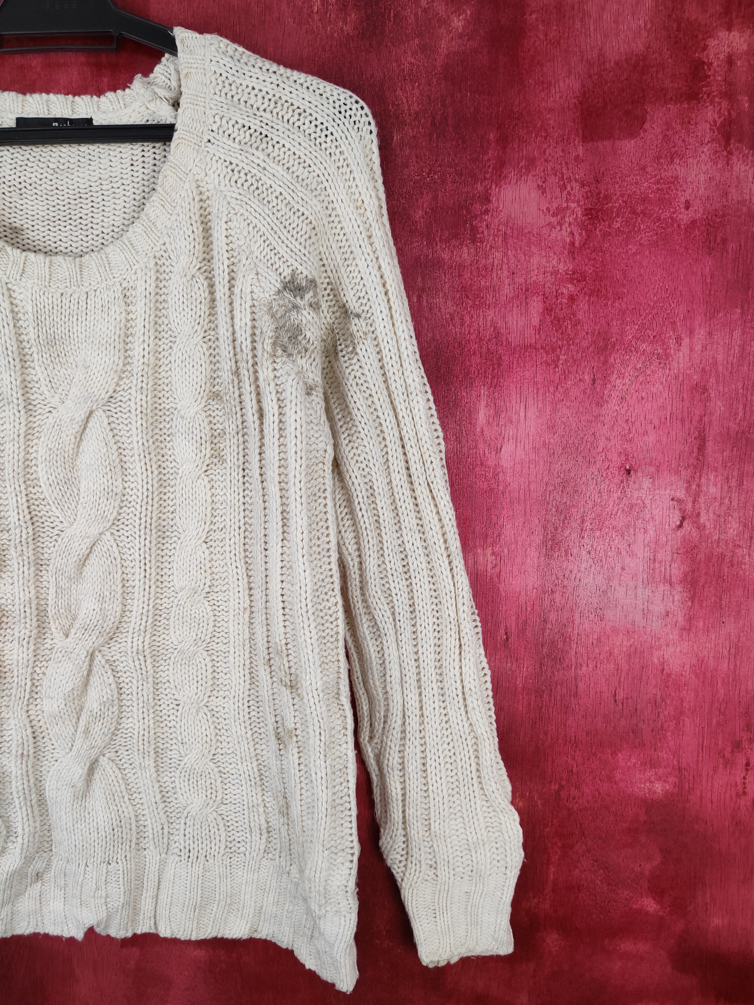 Japanese Brand - Archives White Knitwear Sweater Damage With Stain - 5