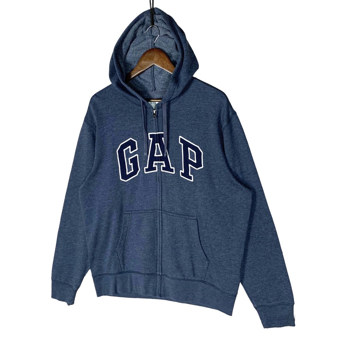 Vintage Gap Big Logo Zip Up Hoodie Size L - 4