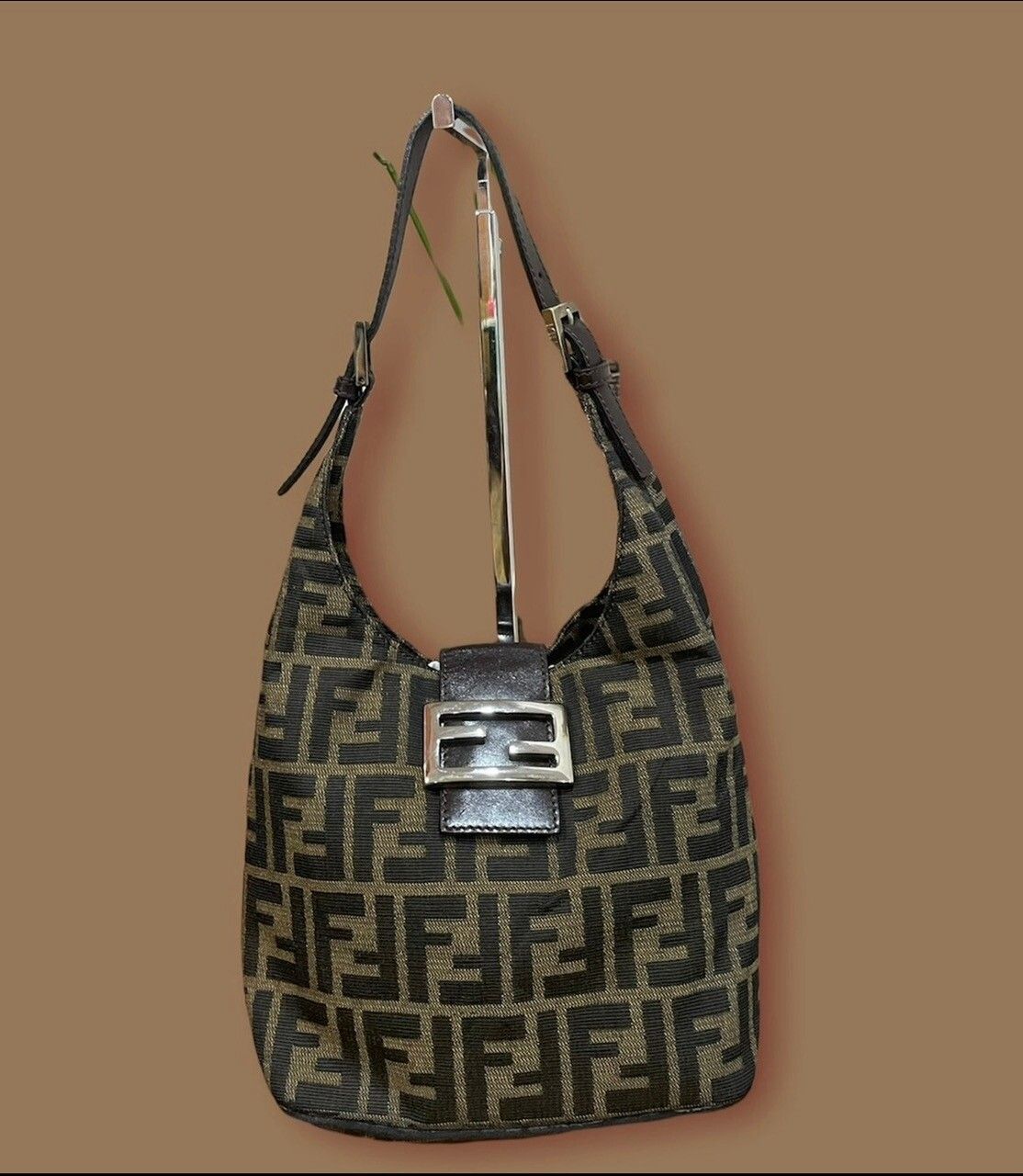 FENDI Zucca Monogram Hobo Bag