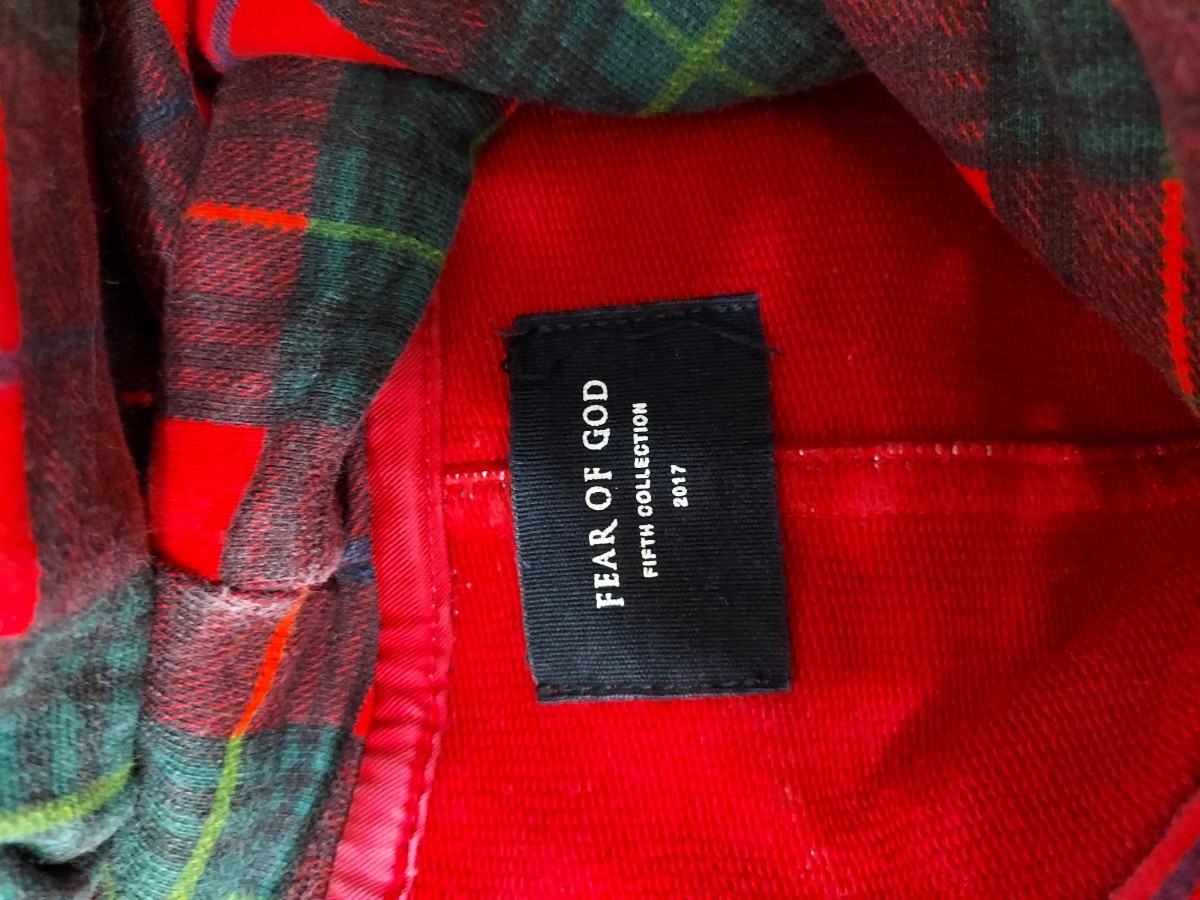 5th Fifth Collection Red Tartan Plaid Hoodie - 3