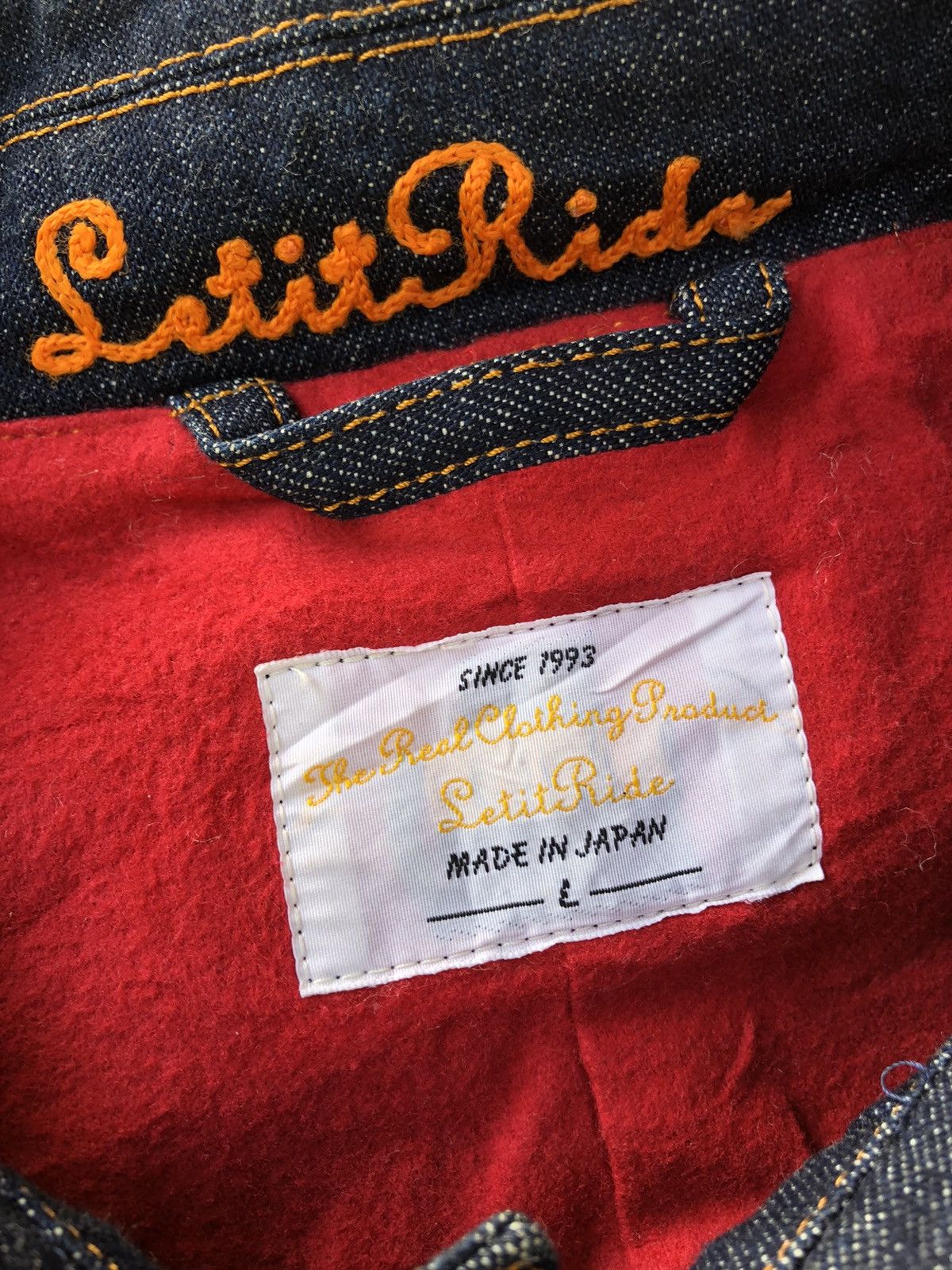 Japanese Brand - Let it Ride 20oz Denim Jacket Cotton Lining - 8
