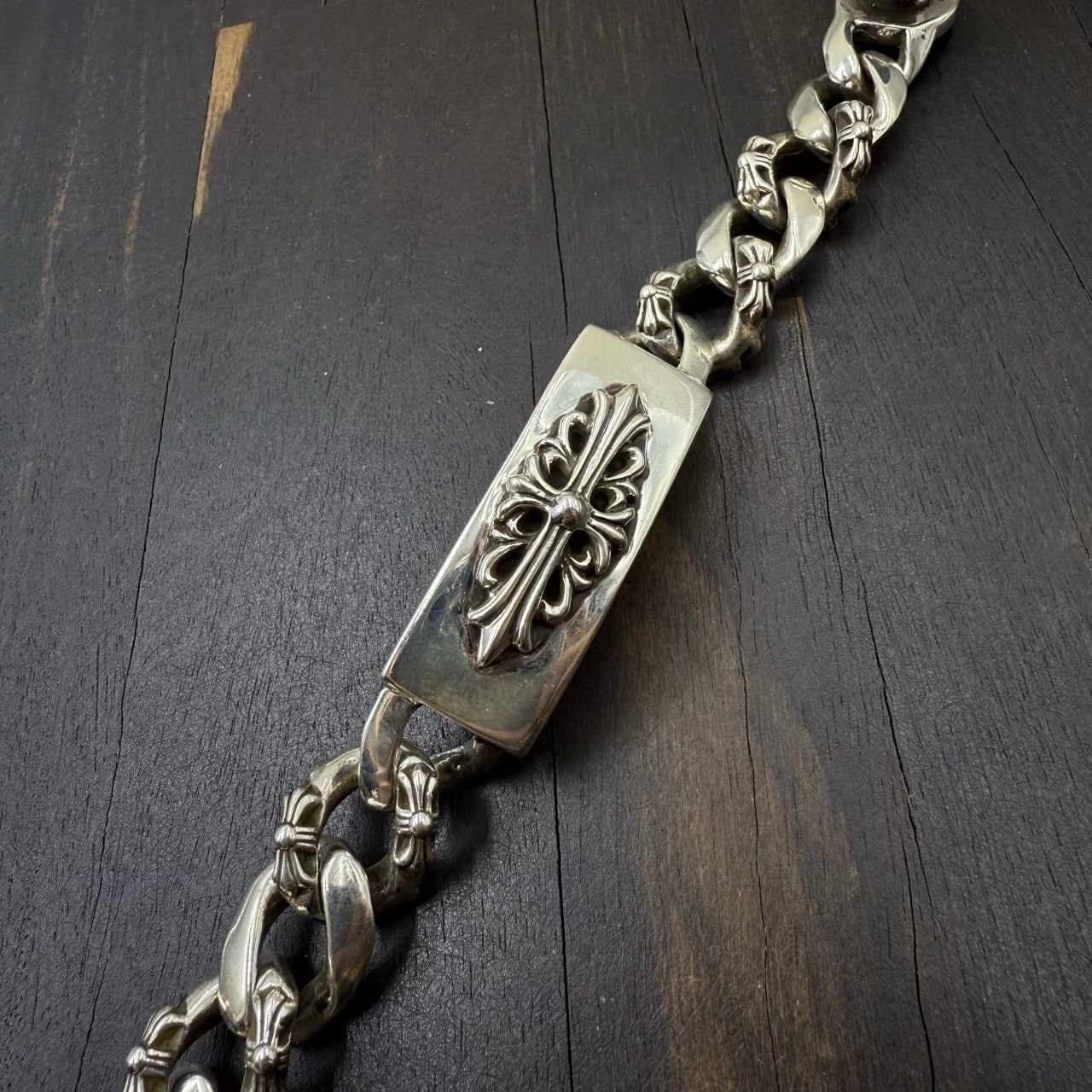 Chrome Hearts Chrome Hearts Lobster Clasp Cross ID Cuban Bracelet - 3