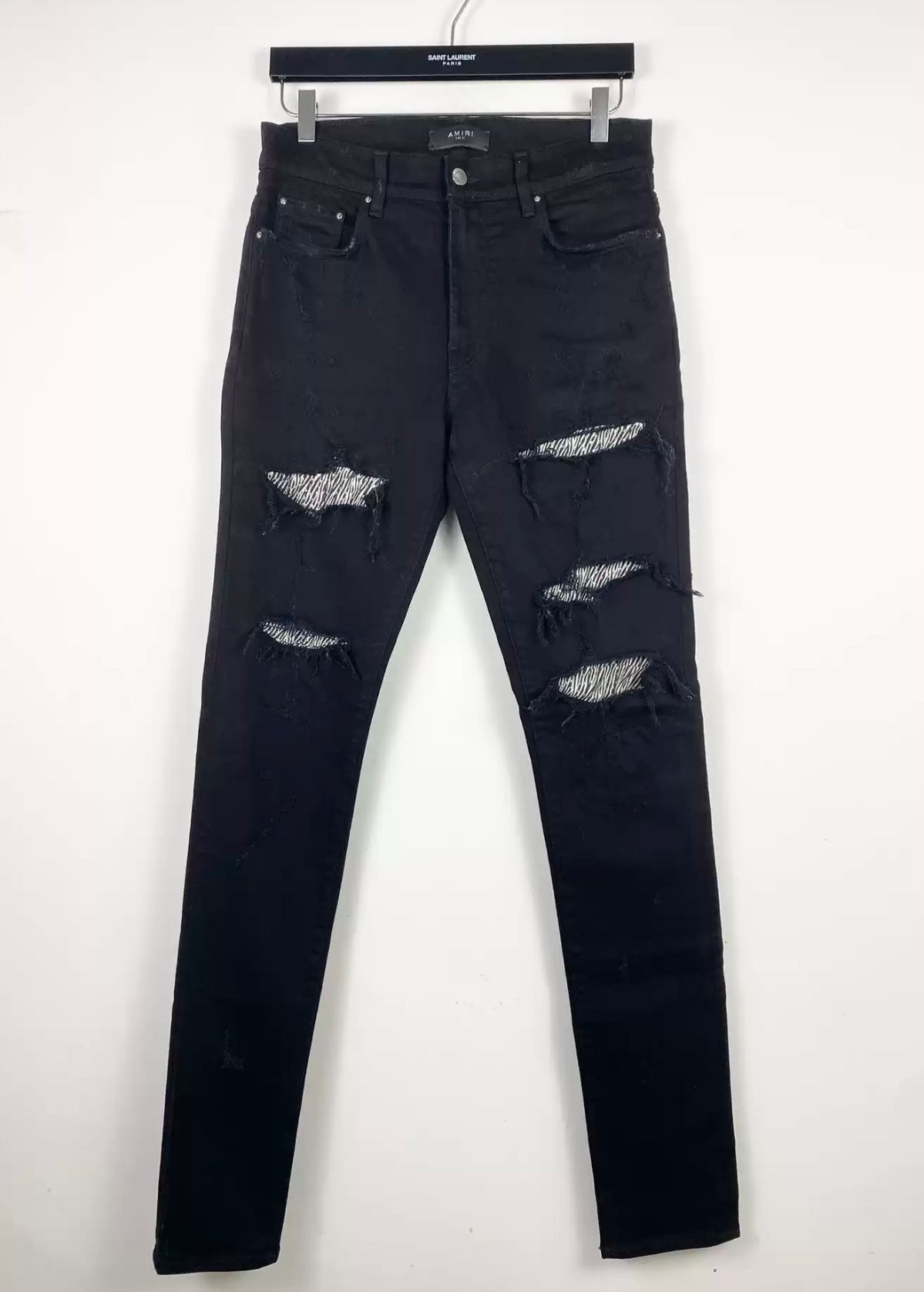 Amiri zebra distressed jeans - 1