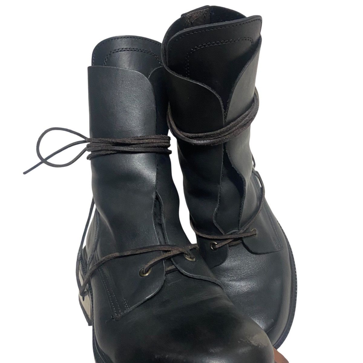 90s Dirk Bikkembergs Boots Metal Lace Through Heel - 7