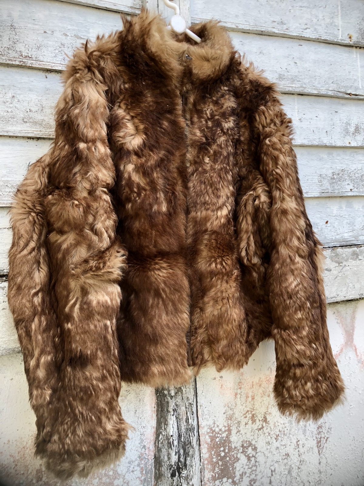 Genuine Leather - Belvest Leather Reverse Mink Fur Crop Jacket - 6
