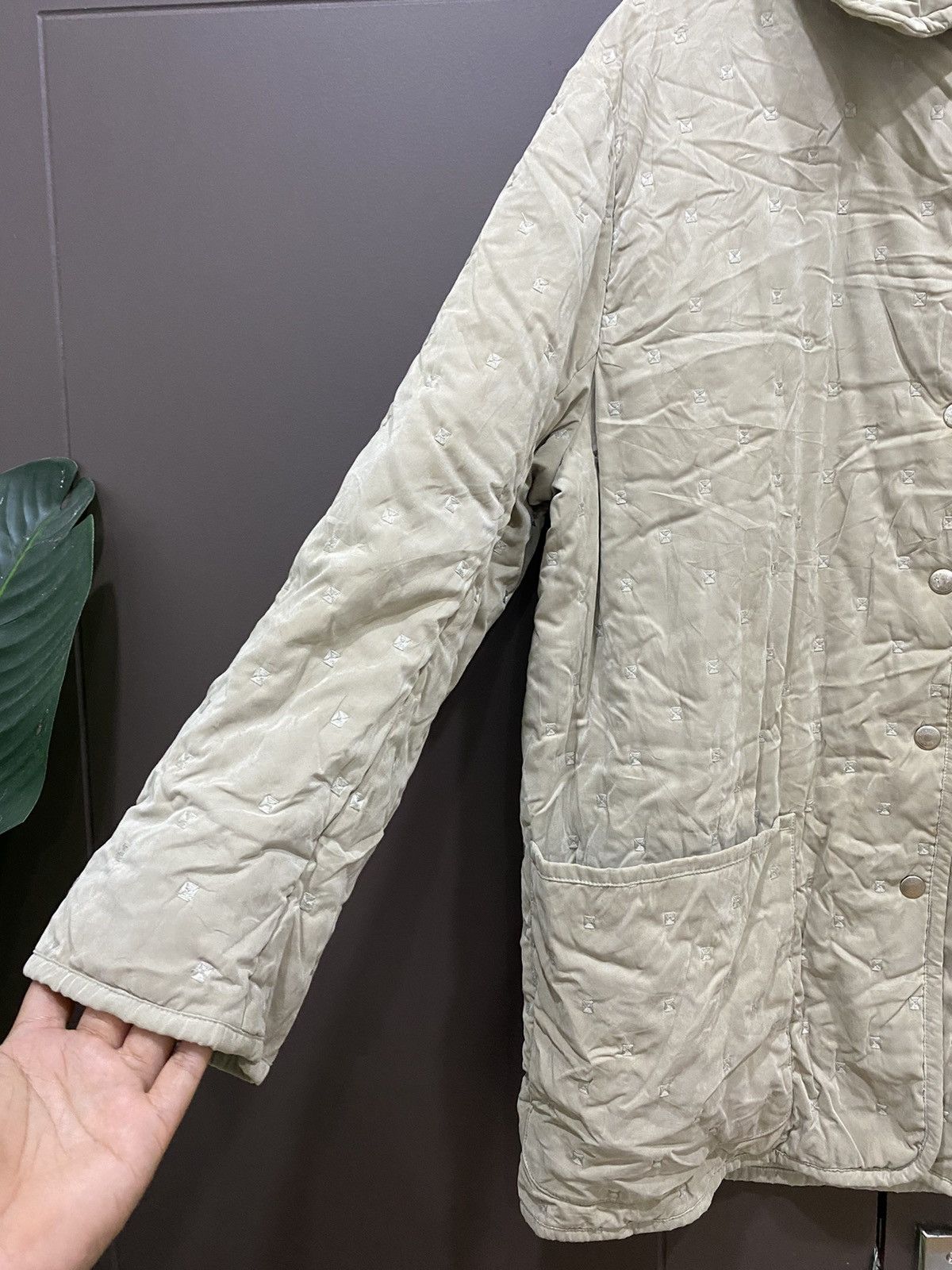 Authentic Hermès Jacket Beige Quilted France 42 Coat - 17