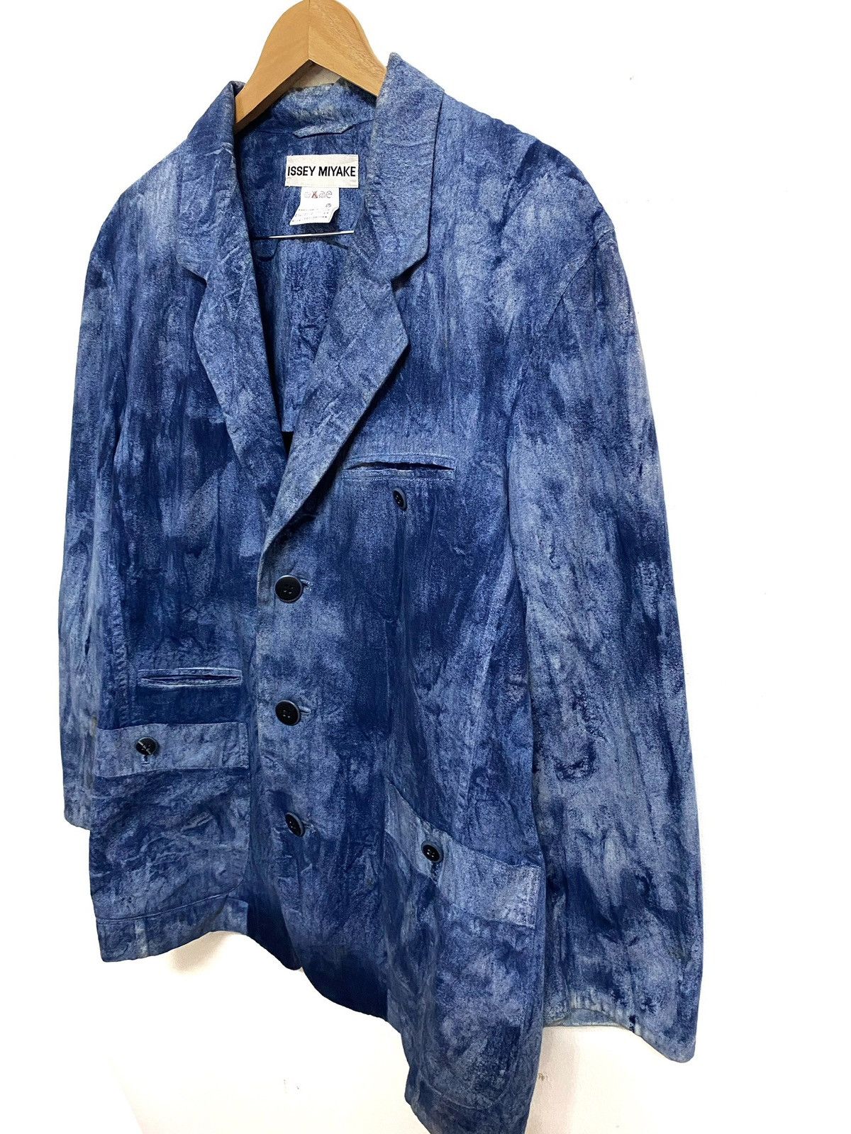 Rare🔥Archive Issey Miyake Dyed Indigo Bleach Jacket - 6